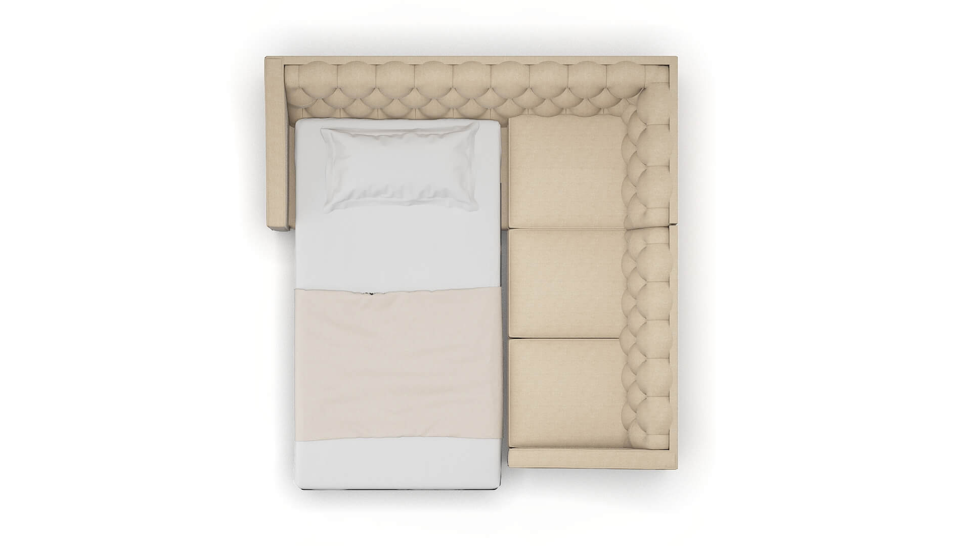 Manchester Avenger Burlap Sectional Sleeper Espresso legs 3