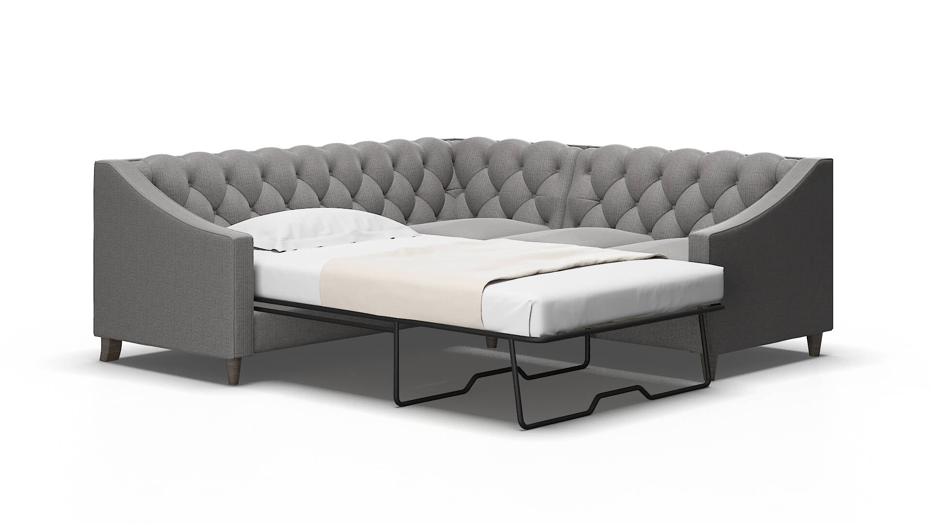 Manchester Avenger Zinc Sectional Sleeper Espresso legs 2