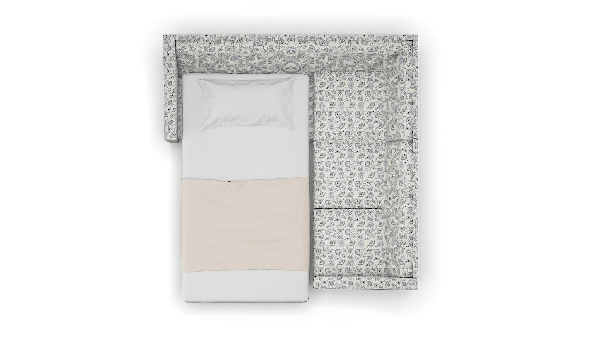 Manchester Avignon Sky Sectional Sleeper Espresso legs 3