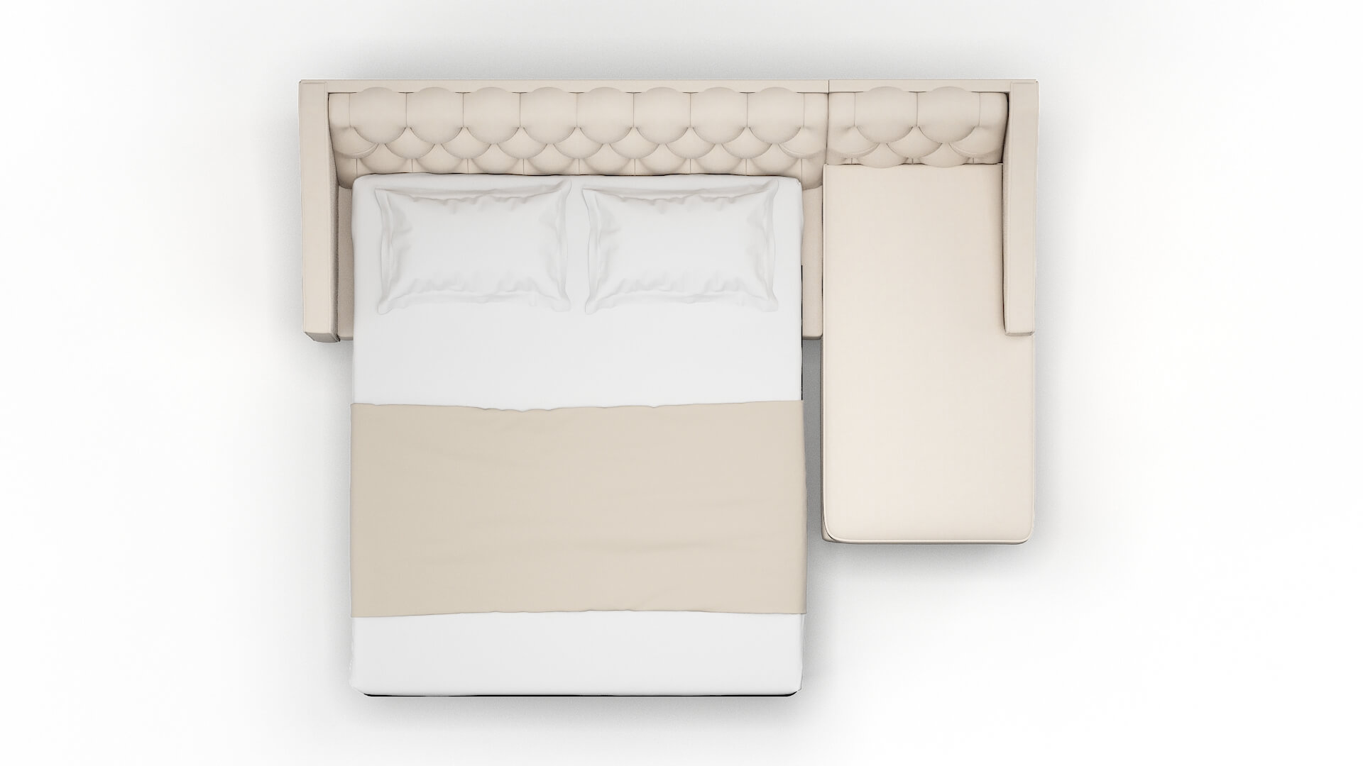 Manchester Bella Buckwheat Panel Sleeper Espresso legs 3