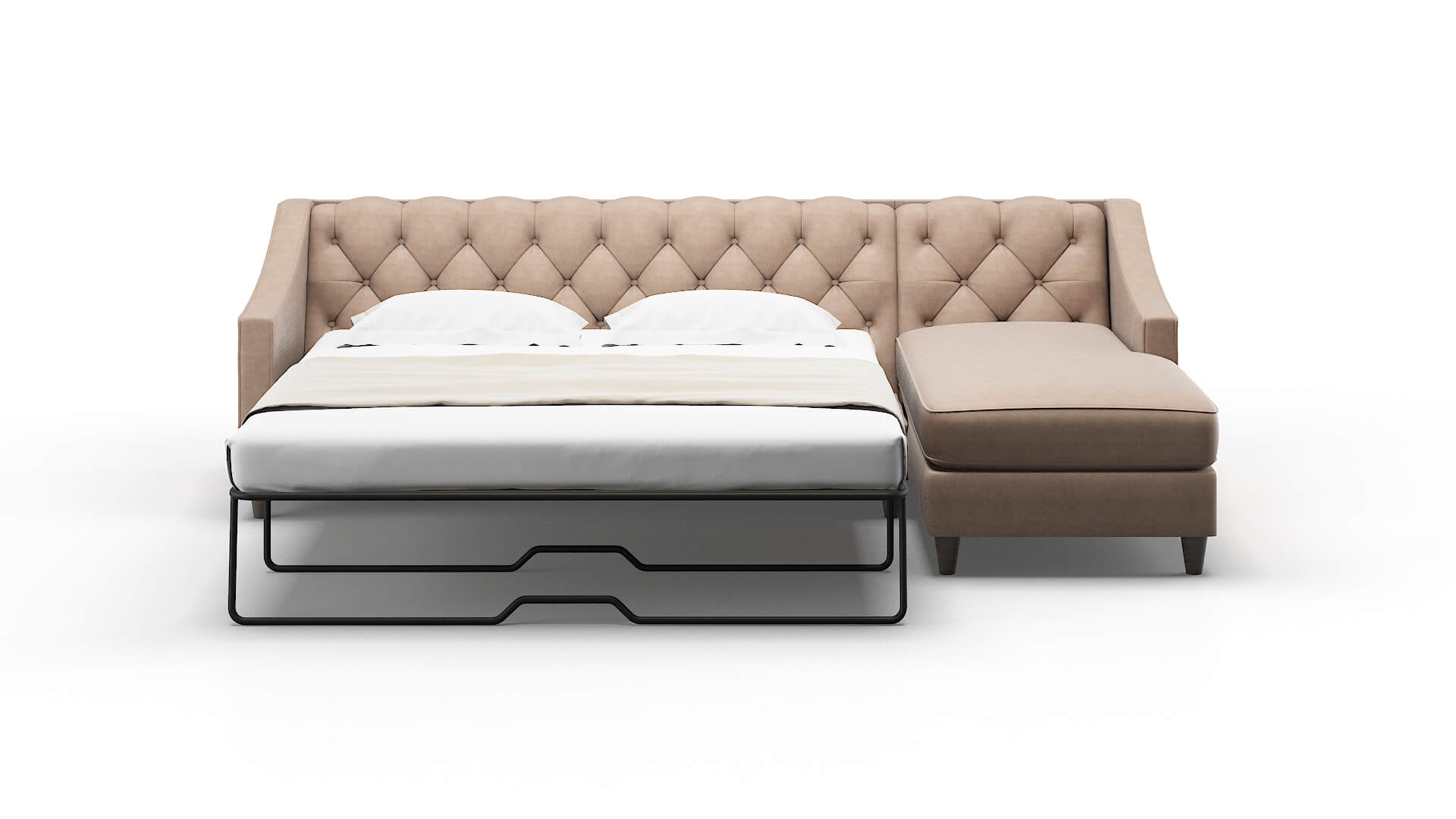 Manchester Bella Pewter Panel Sleeper Espresso legs 1