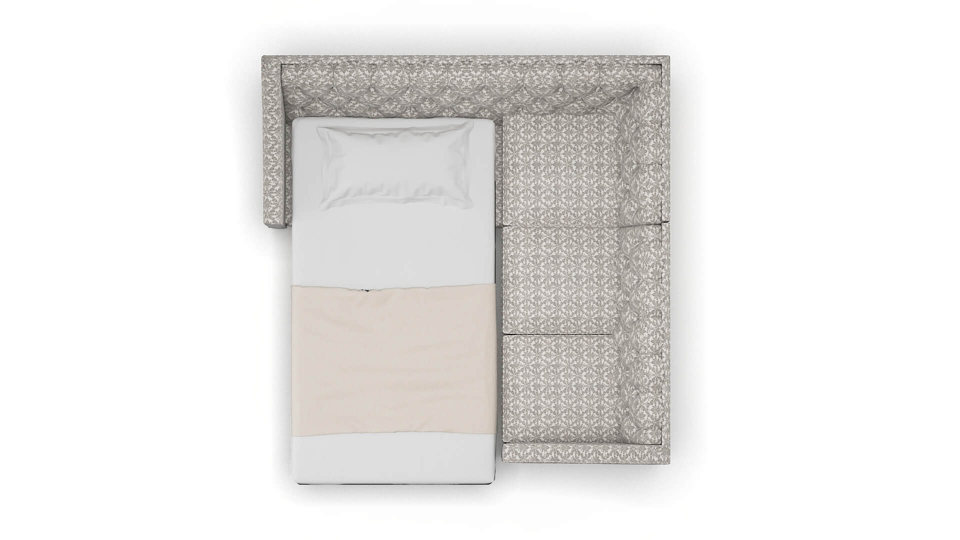 Manchester Bergamo Dove Sectional Sleeper Espresso legs 3