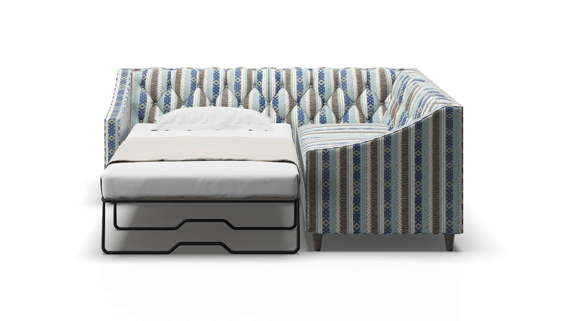 Manchester Bodhi Indigo Sectional Sleeper Espresso legs 1