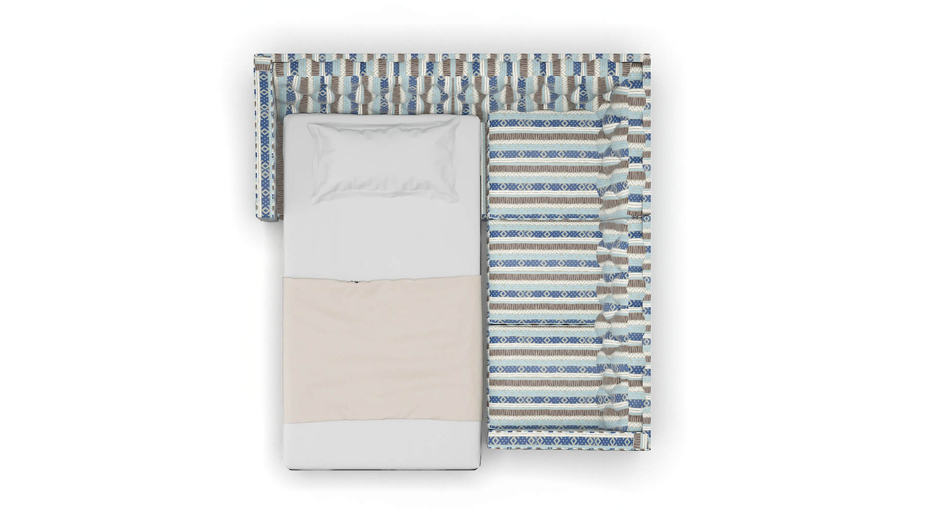 Manchester Bodhi Indigo Sectional Sleeper Espresso legs 3