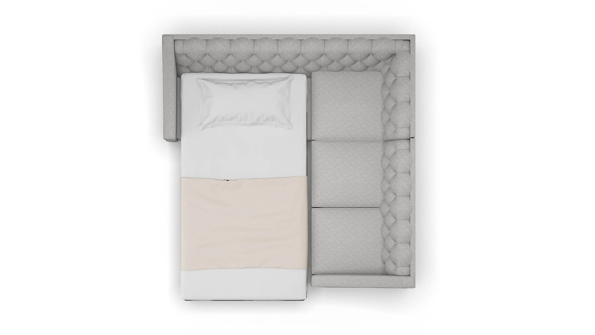 Manchester Bungalow Graphite Sectional Sleeper Espresso legs 3