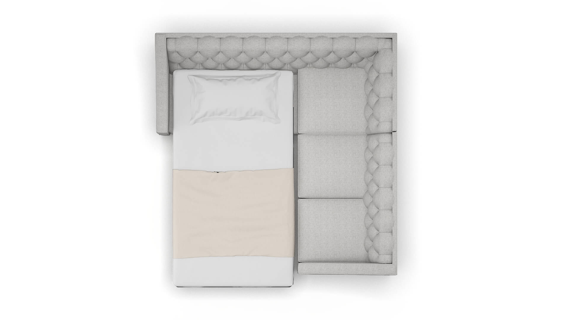 Manchester Catalina Silver Sectional Sleeper Espresso legs 3