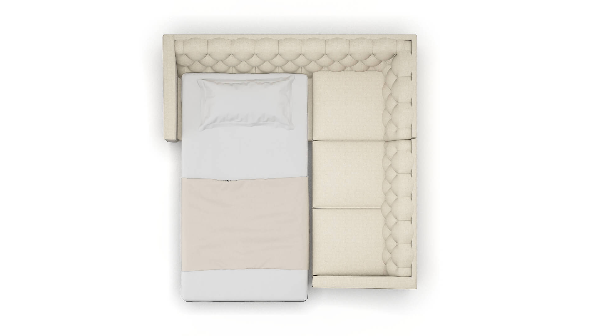 Manchester Catalina Wheat Sectional Sleeper Espresso legs 3