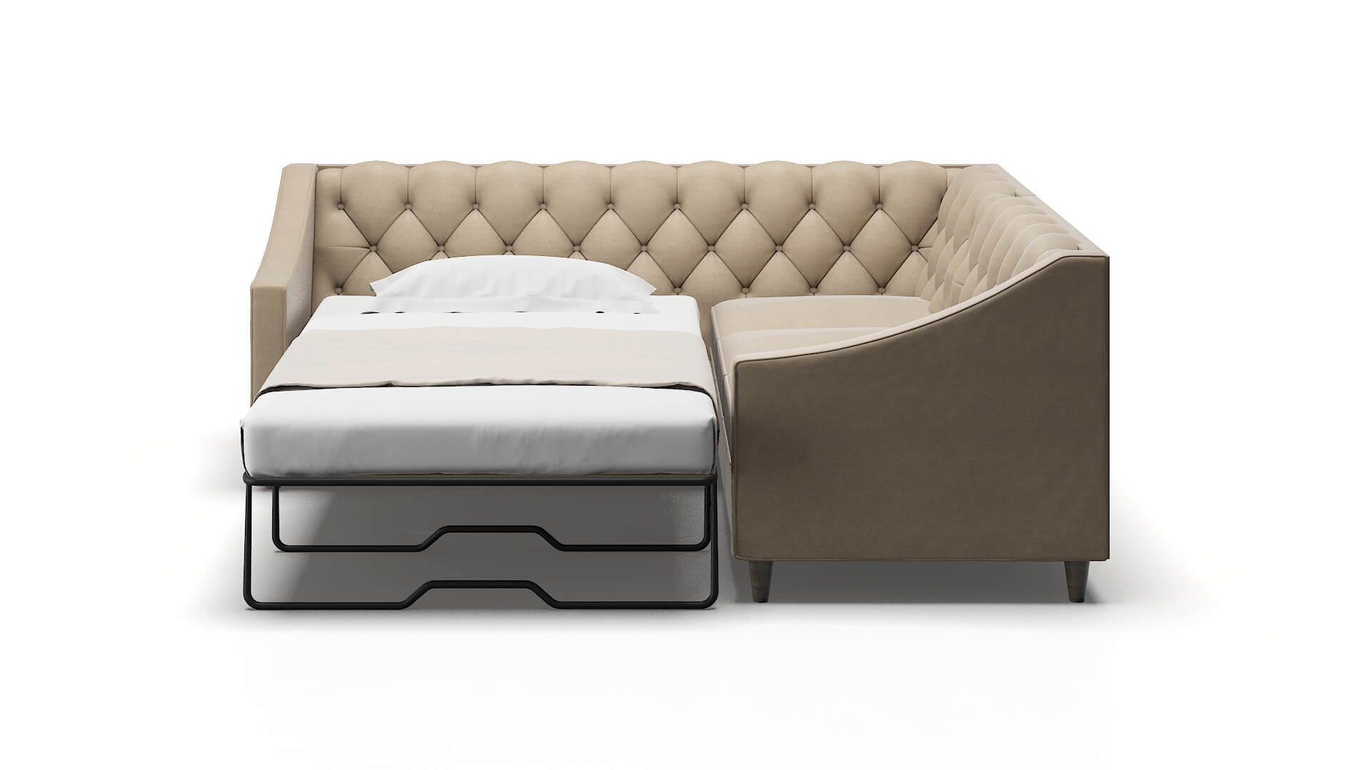 Manchester Chance Platinum Sectional Sleeper Espresso legs 1