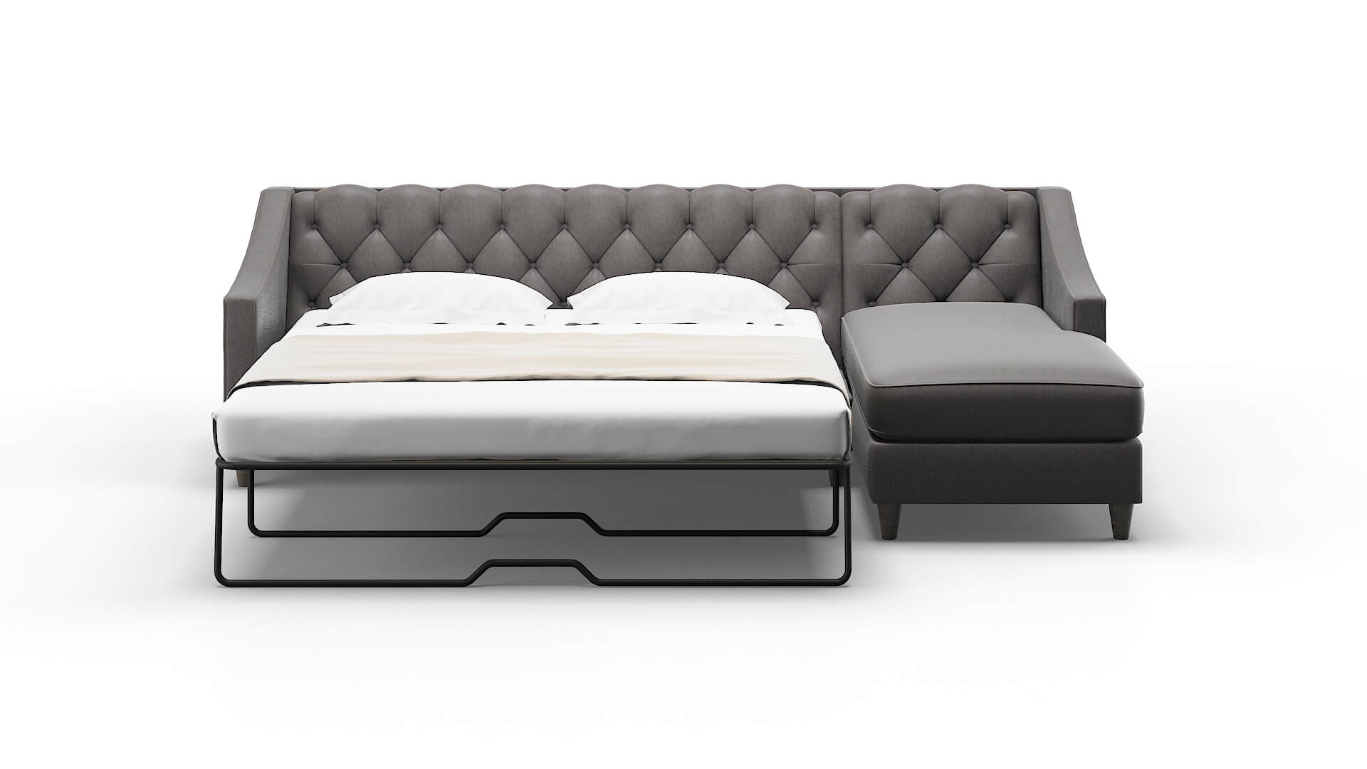 Manchester Cosmo Charcoal Panel Sleeper Espresso legs 1