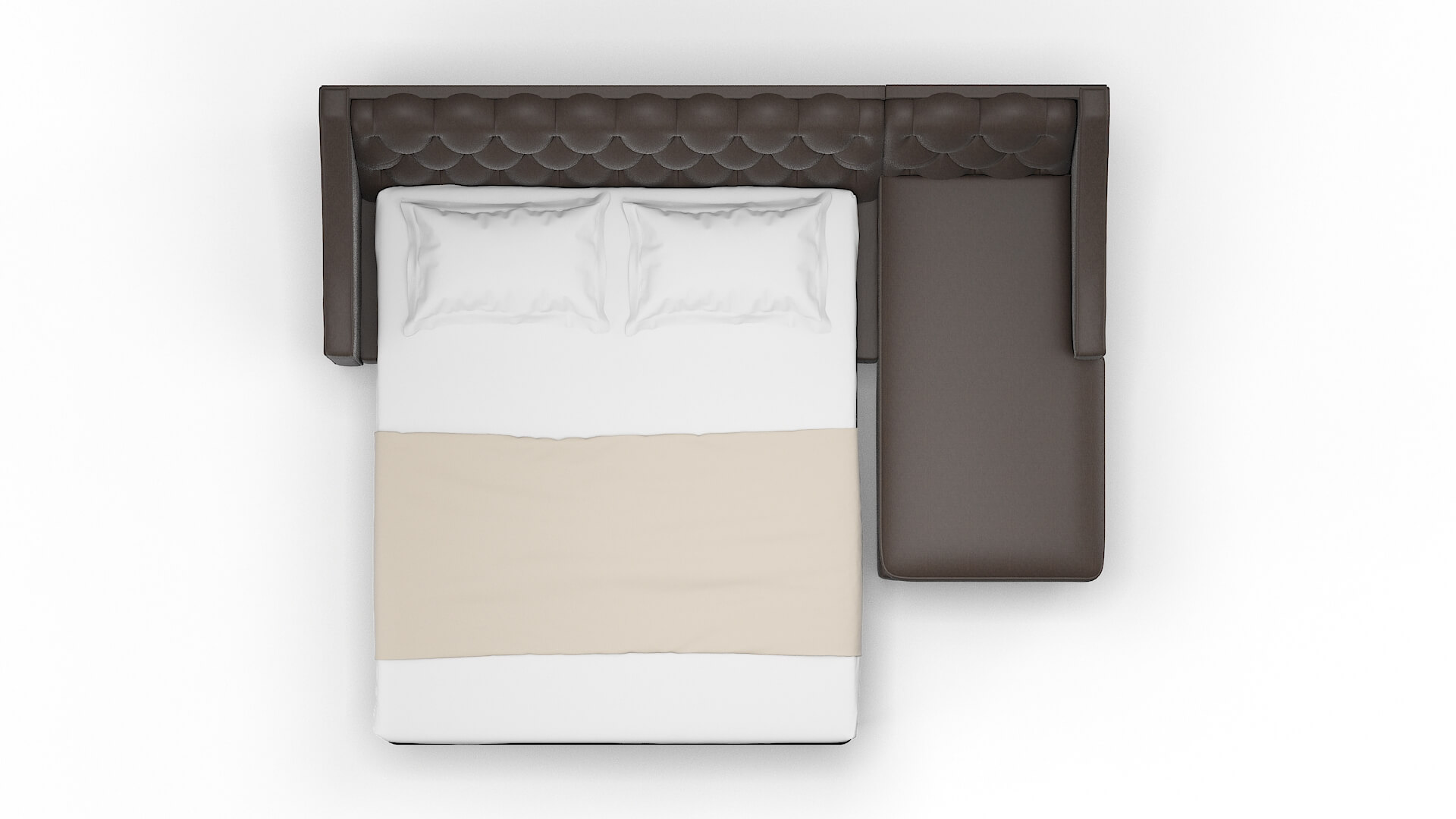 Manchester Cosmo Chocolate Panel Sleeper Espresso legs 3