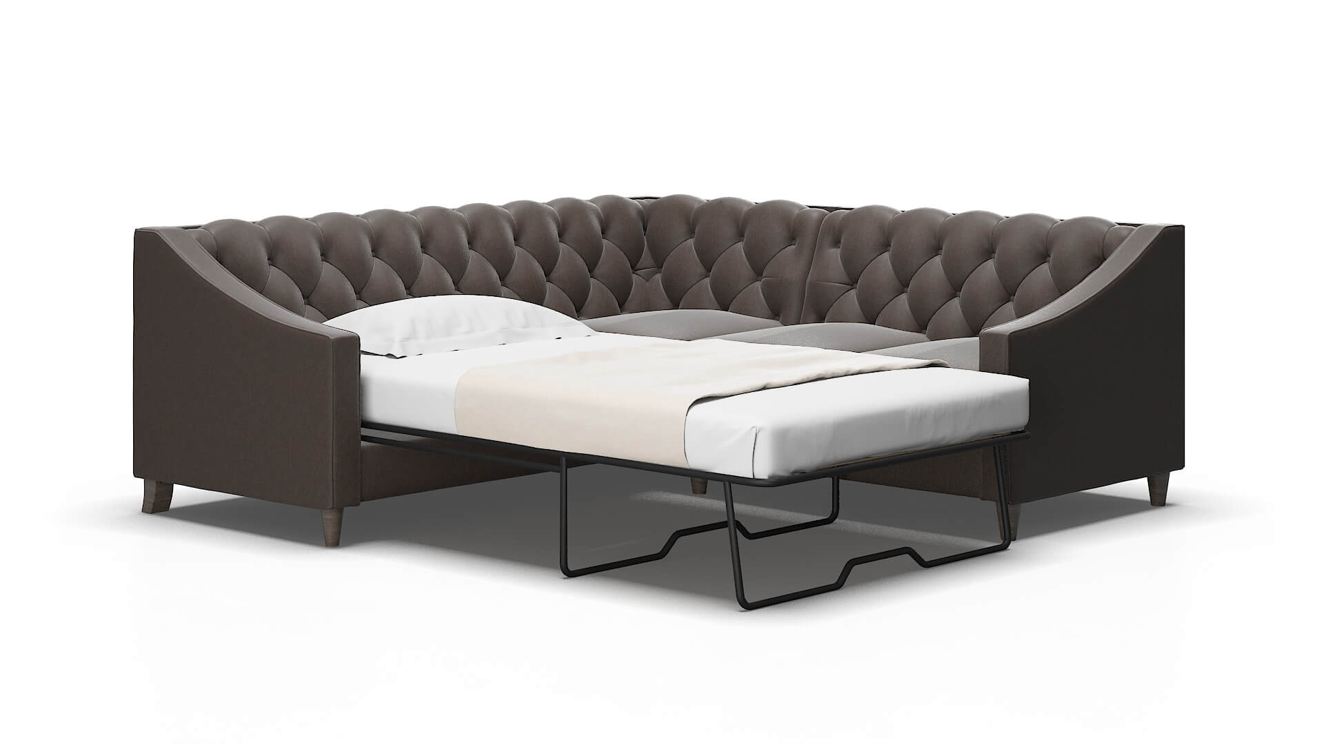 Manchester Cosmo chocolate Sectional sleeper Espresso Legs  2