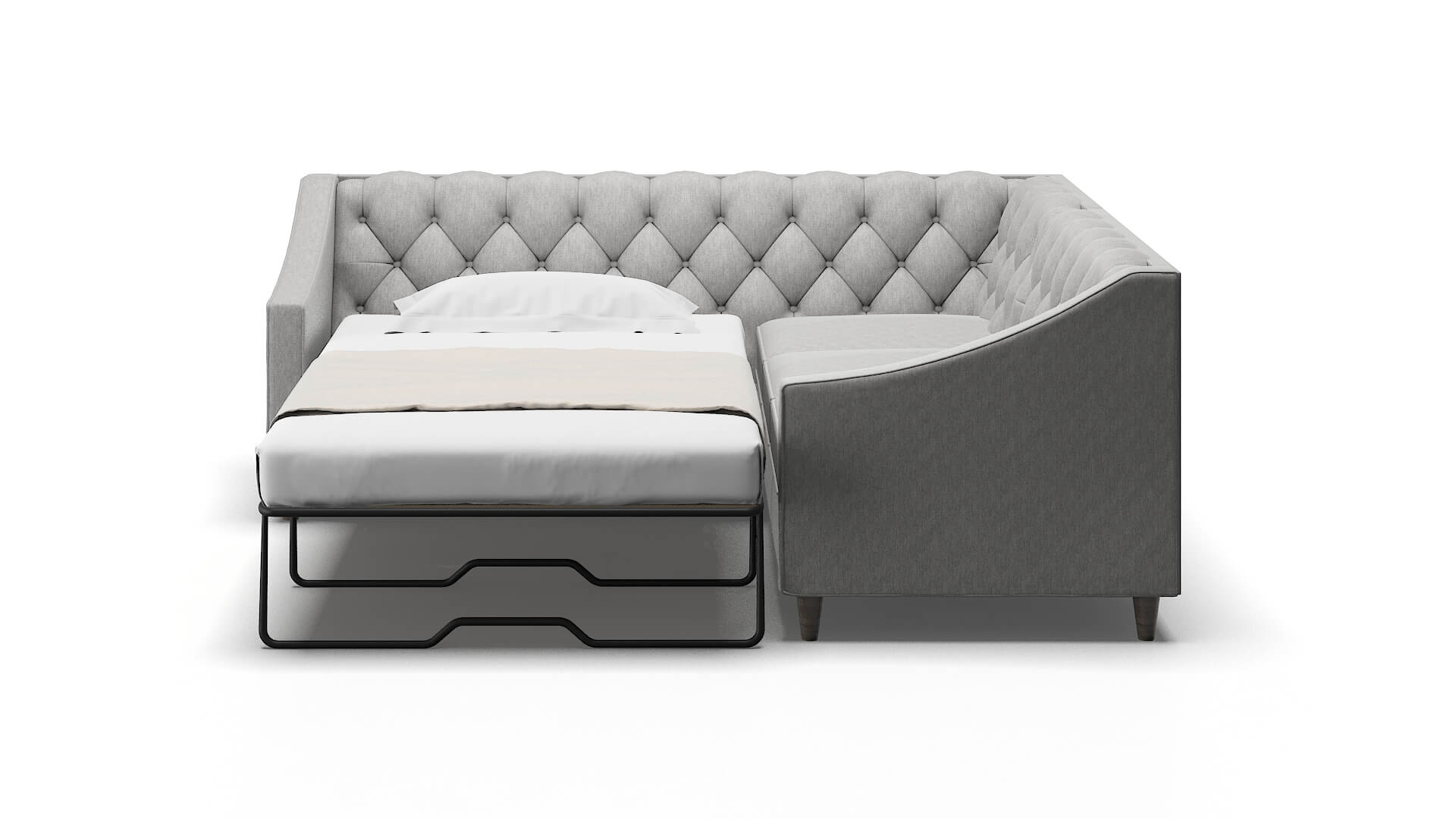 Manchester Cosmo Steel Sectional Sleeper Espresso legs 1