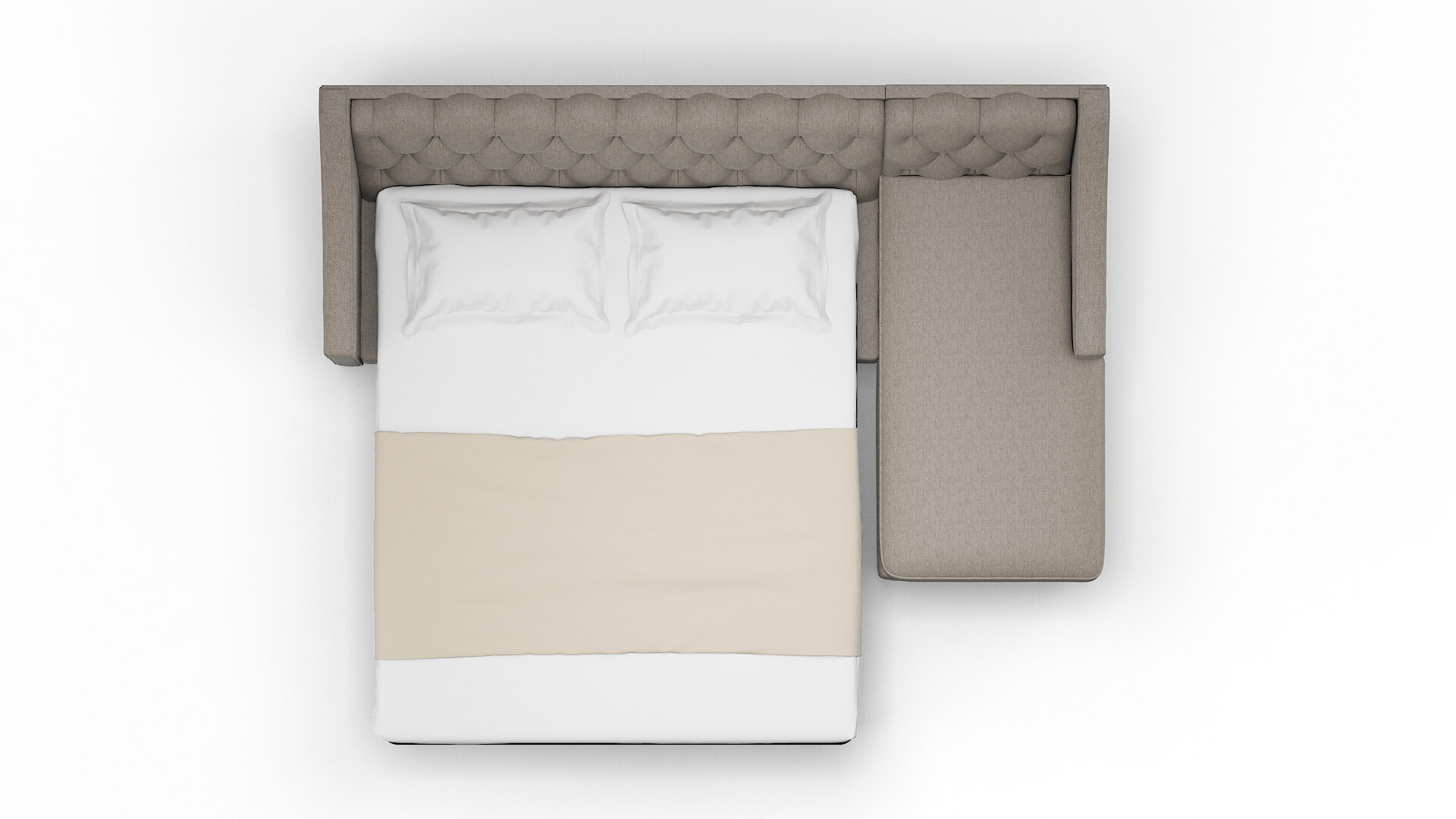 Manchester Cosmo Taupe Panel Sleeper Espresso legs 3