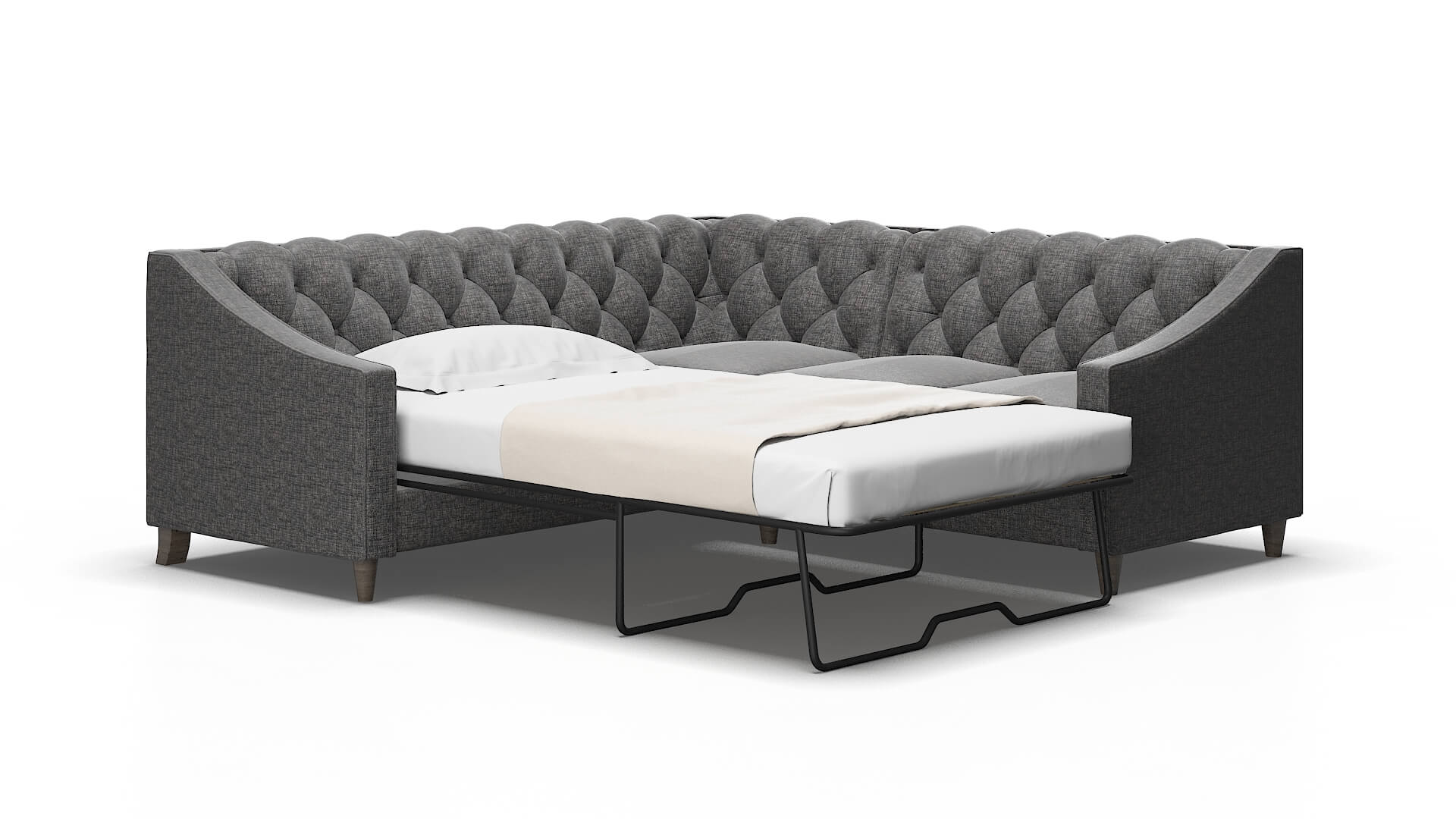 Manchester Curious Eclipse Sectional Sleeper Espresso legs 2