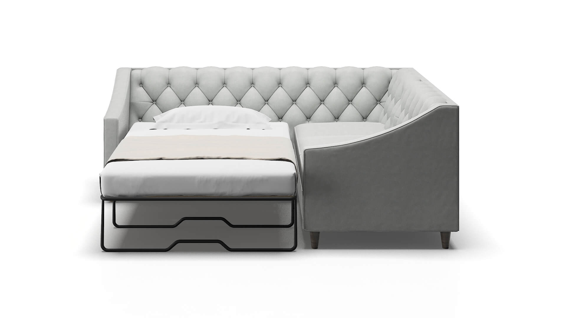 Manchester Dawson Platinum Sectional Sleeper Espresso legs 1