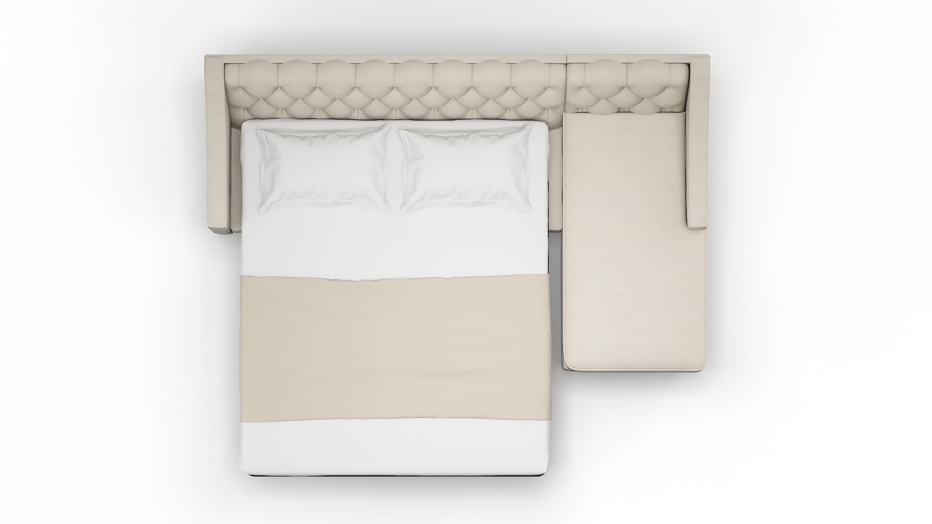 Manchester Dawson Sand Panel Sleeper Espresso legs 3