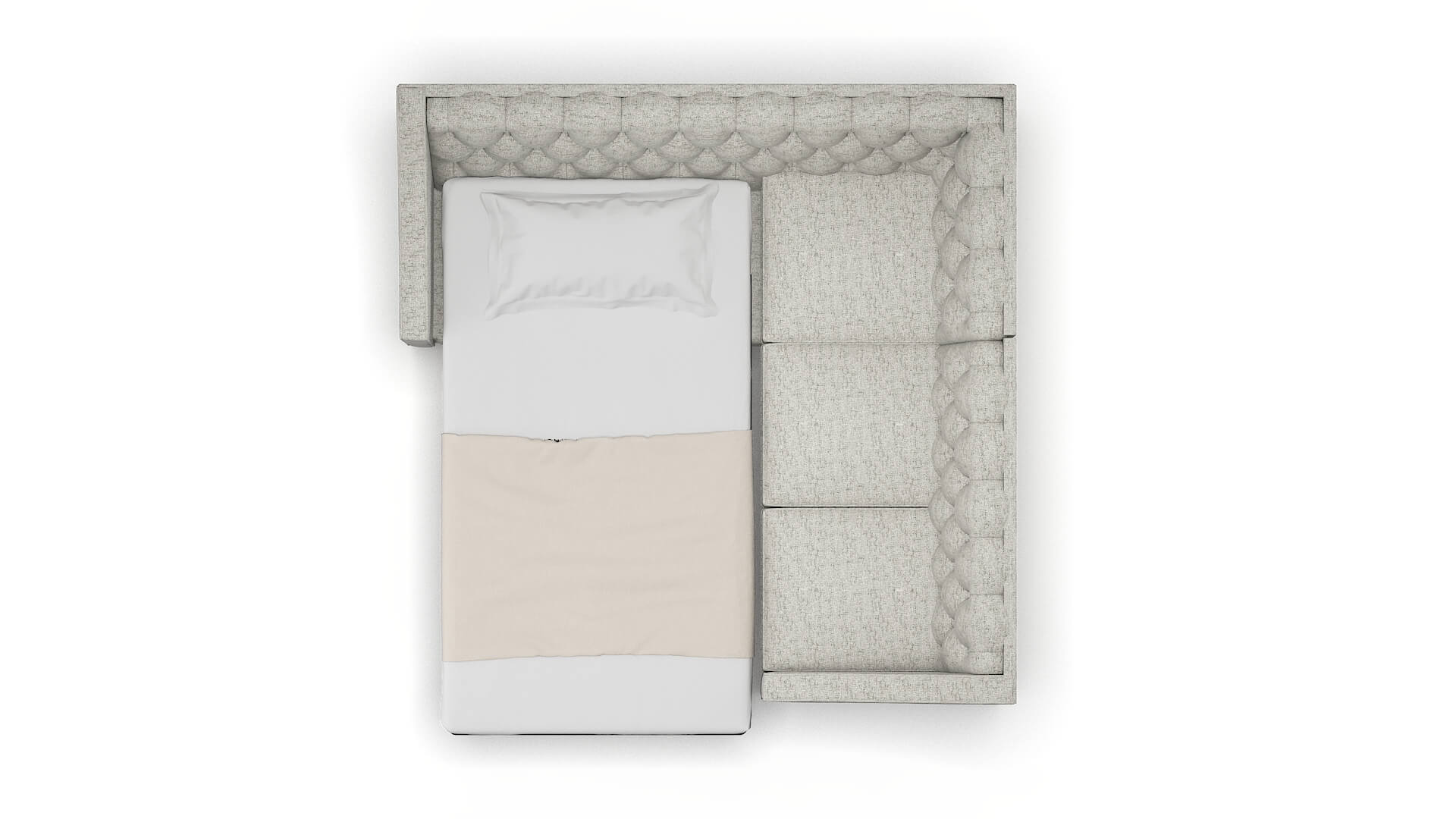 Manchester Derby Silver Sectional Sleeper Espresso legs 3