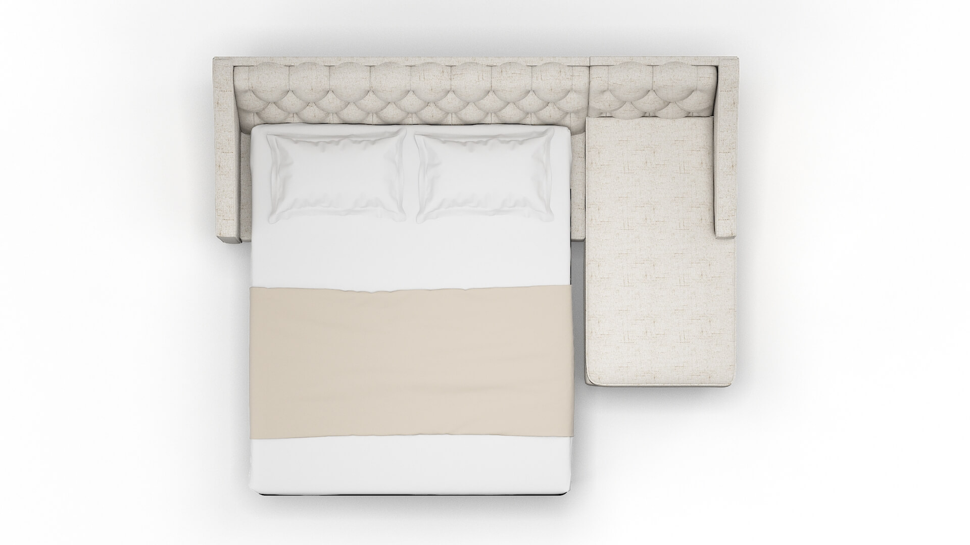 Manchester Derby Taupe Panel Sleeper Espresso legs 3