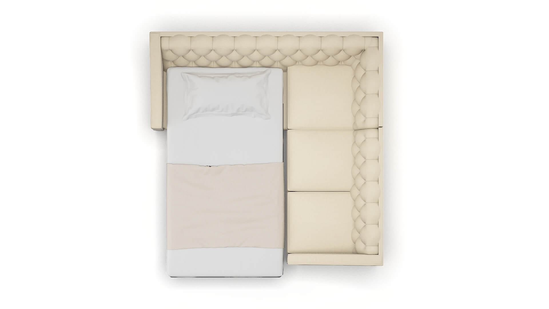 Manchester Dream_d Almond Sectional Sleeper Espresso legs 3