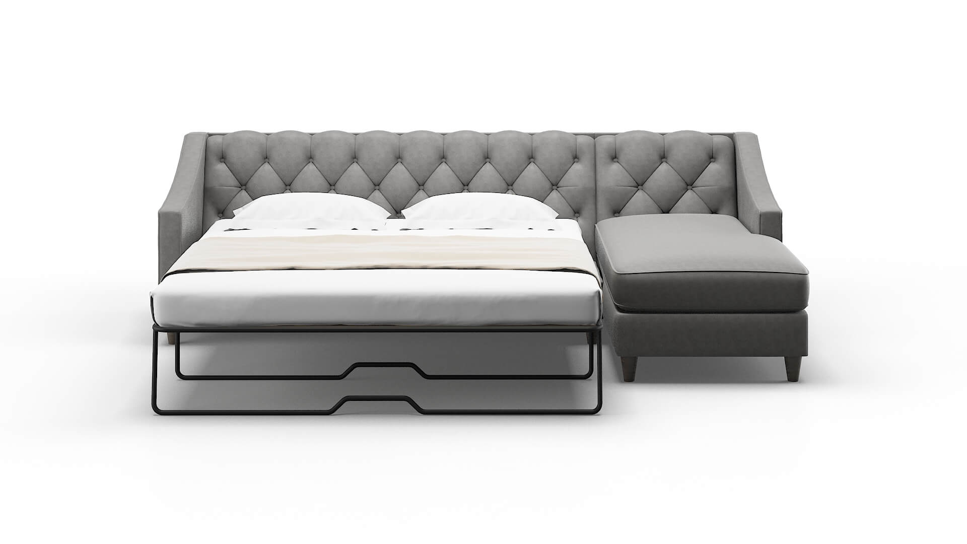 Manchester Dream_d Charcoal Panel Sleeper Espresso legs 1