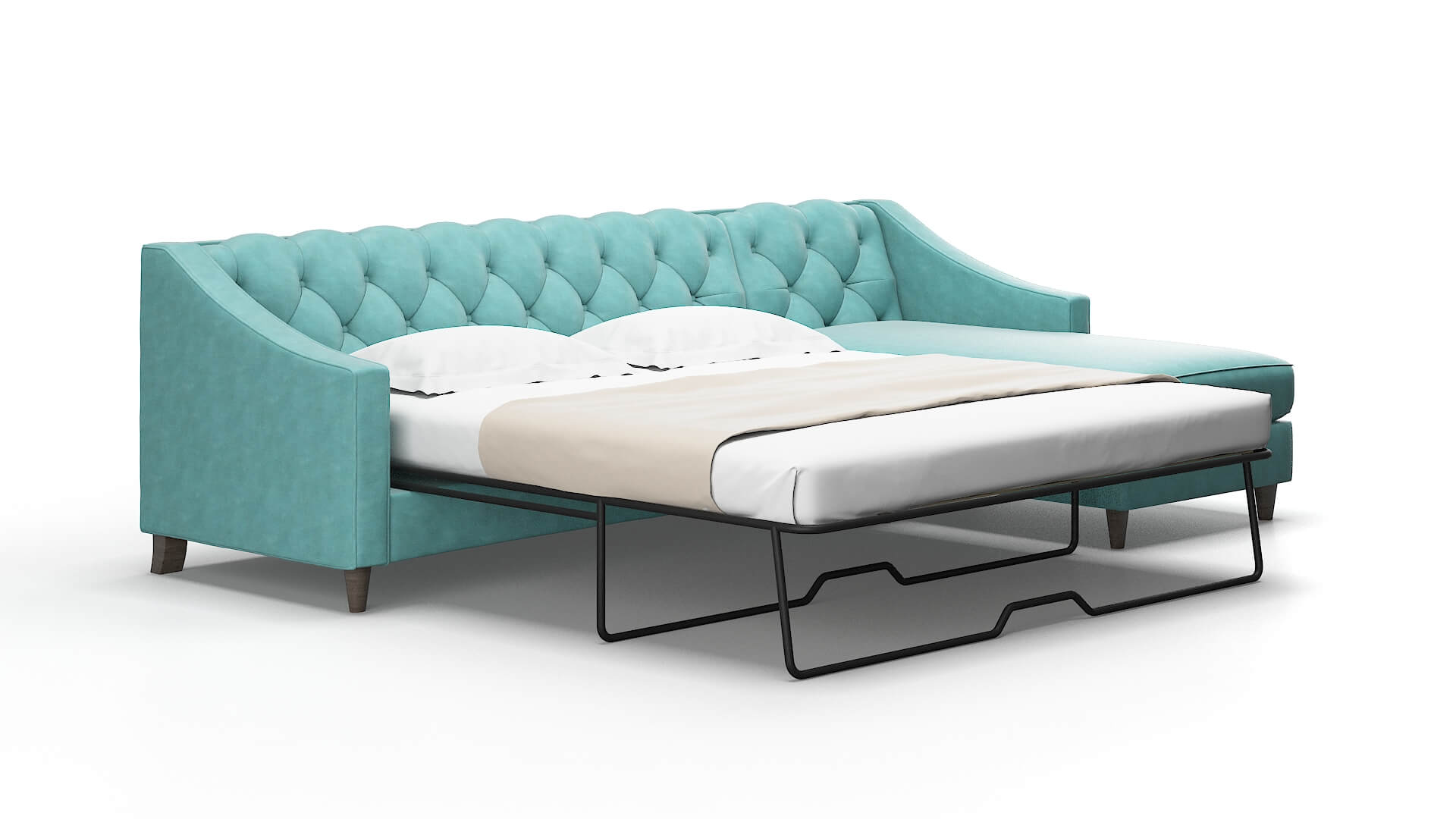 Manchester Dream_d French_blue Panel Sleeper Espresso legs 2