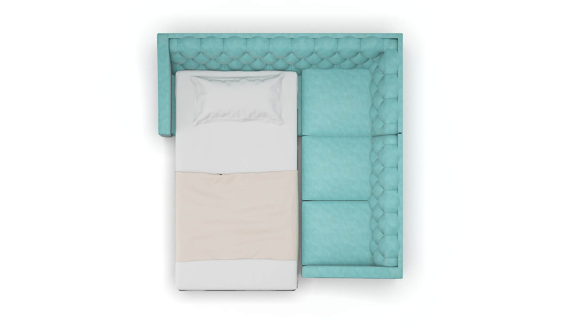 Manchester Dream_d French_blue Sectional Sleeper Espresso legs 3