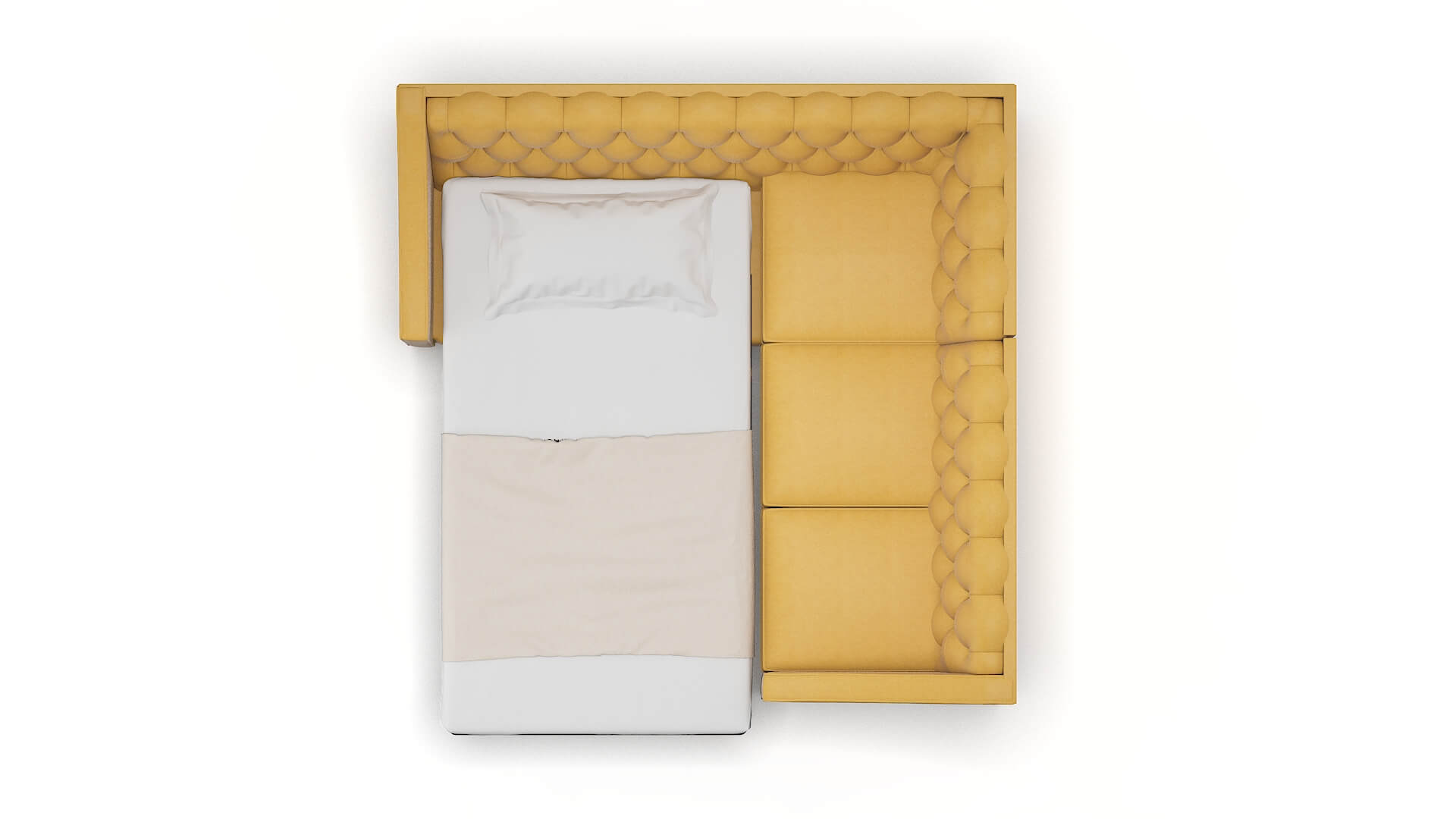 Manchester Dream_d Sunflower Sectional Sleeper Espresso legs 3