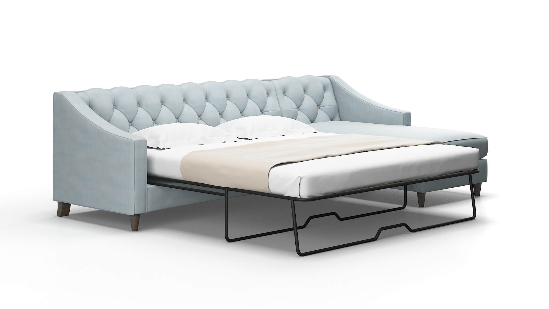 Manchester Hathaway Aqua Panel Sleeper Espresso legs 2