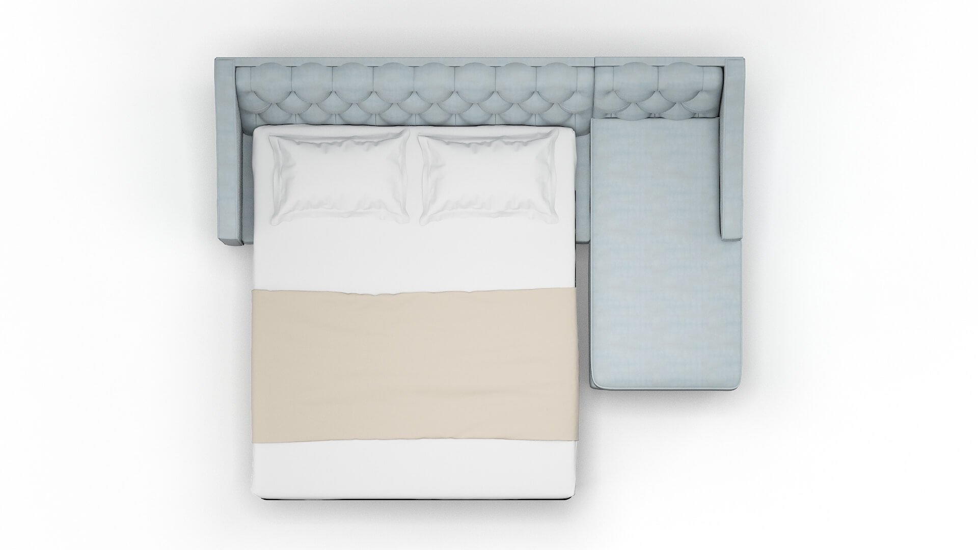 Manchester Hathaway Aqua Panel Sleeper Espresso legs 3