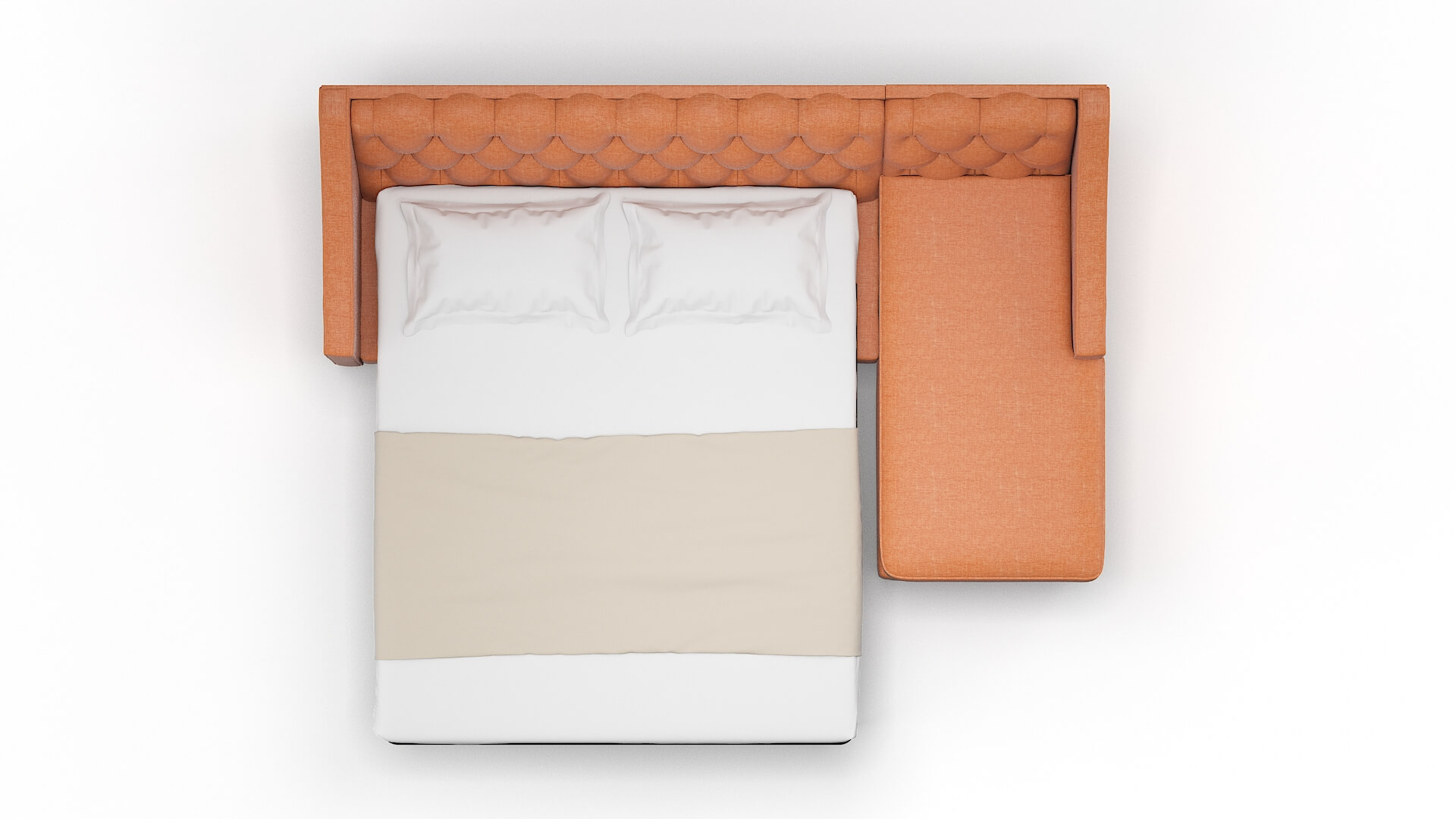 Manchester Hepburn Appricot Panel Sleeper Espresso legs 3