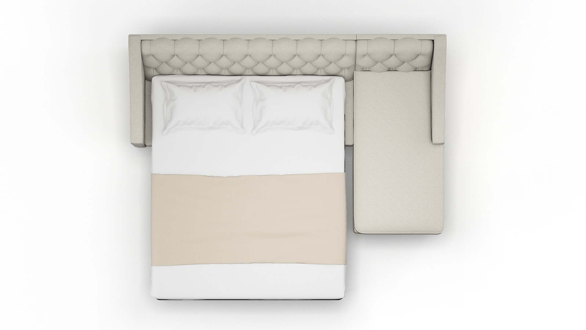 Manchester Insight Dove Panel Sleeper Espresso legs 3