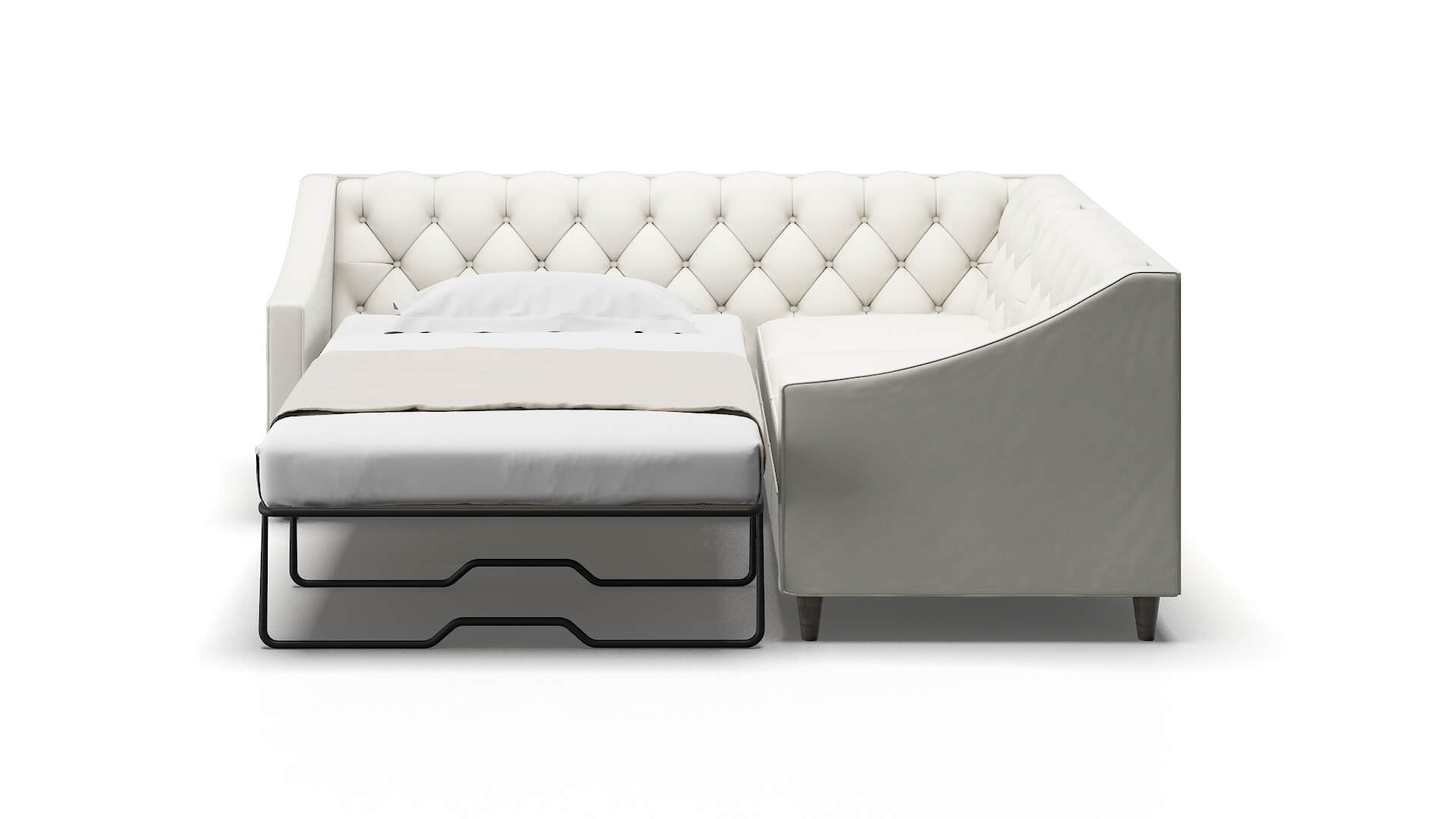 Manchester Keylargo Oatmeal Sectional Sleeper Espresso legs 1