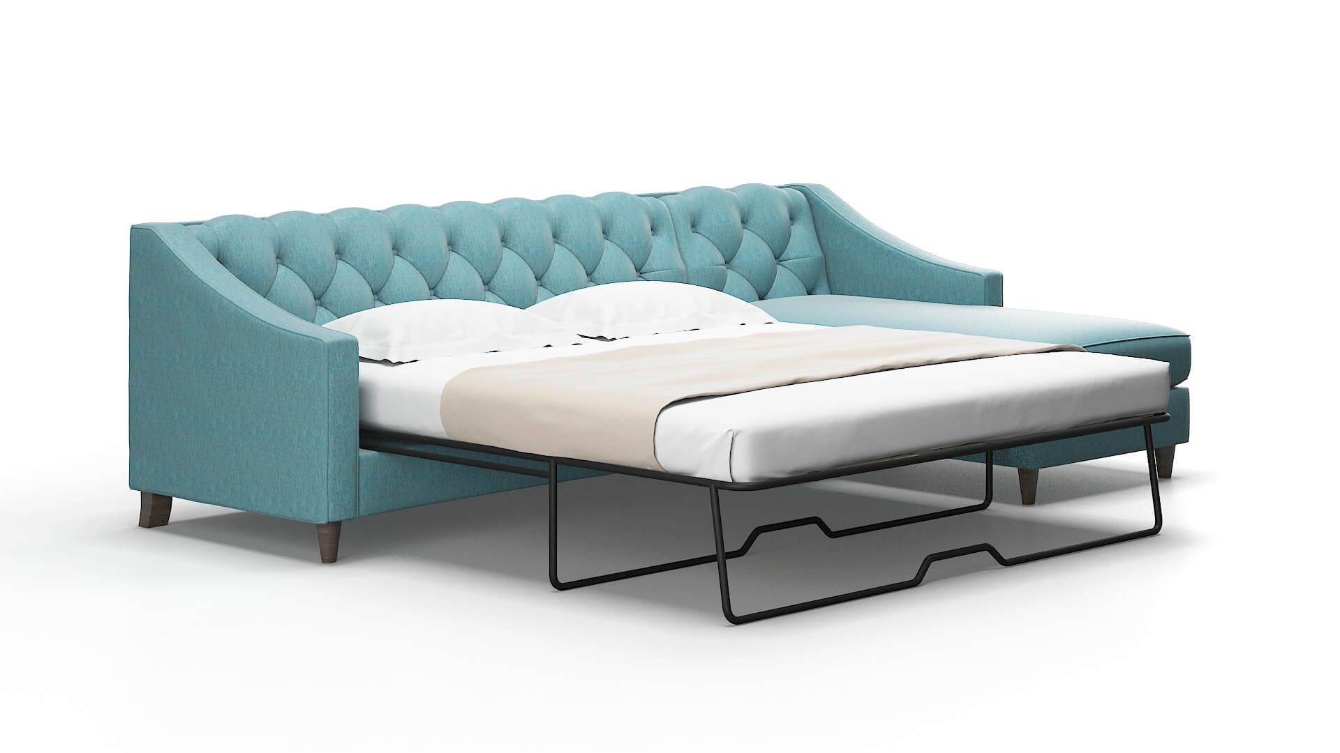 Manchester Lana peacock Panel sleeper Espresso Legs  2