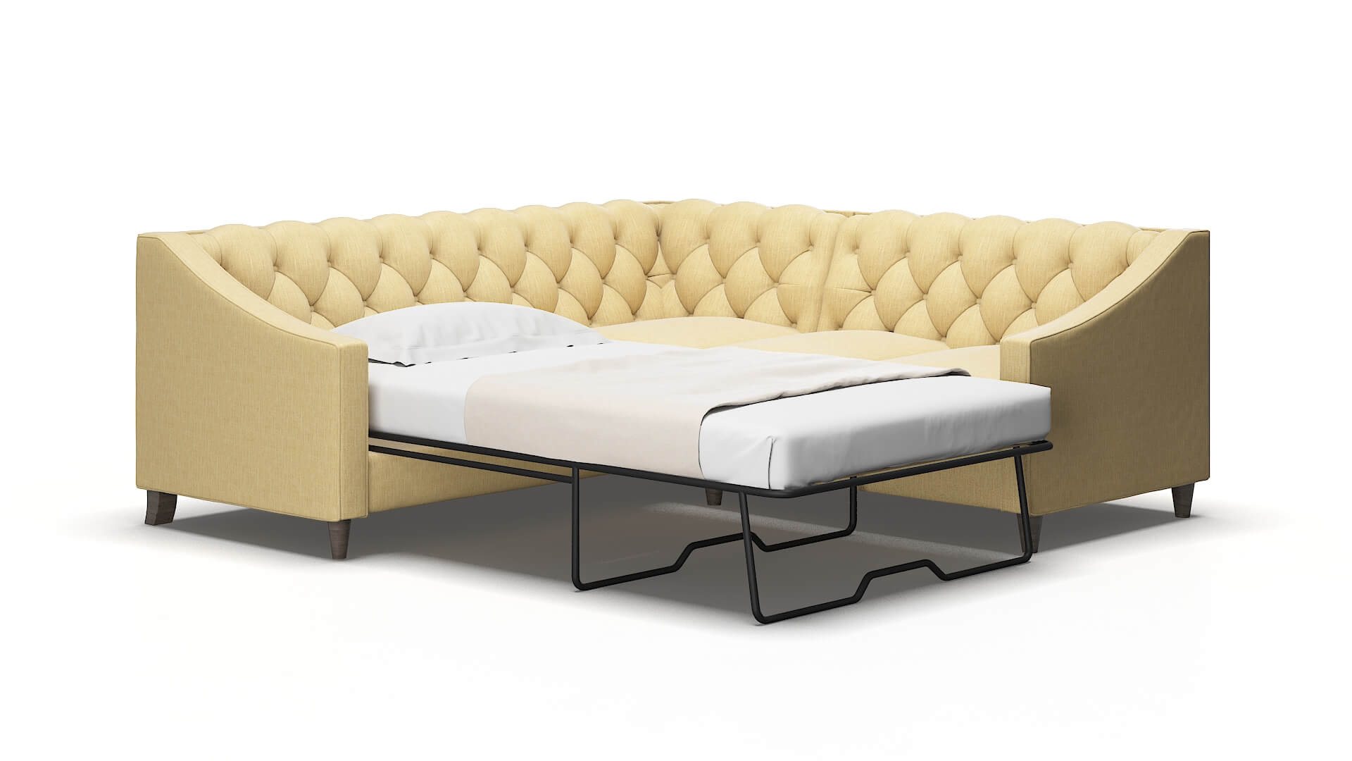 Manchester Malibu maize Sectional sleeper Espresso Legs  2