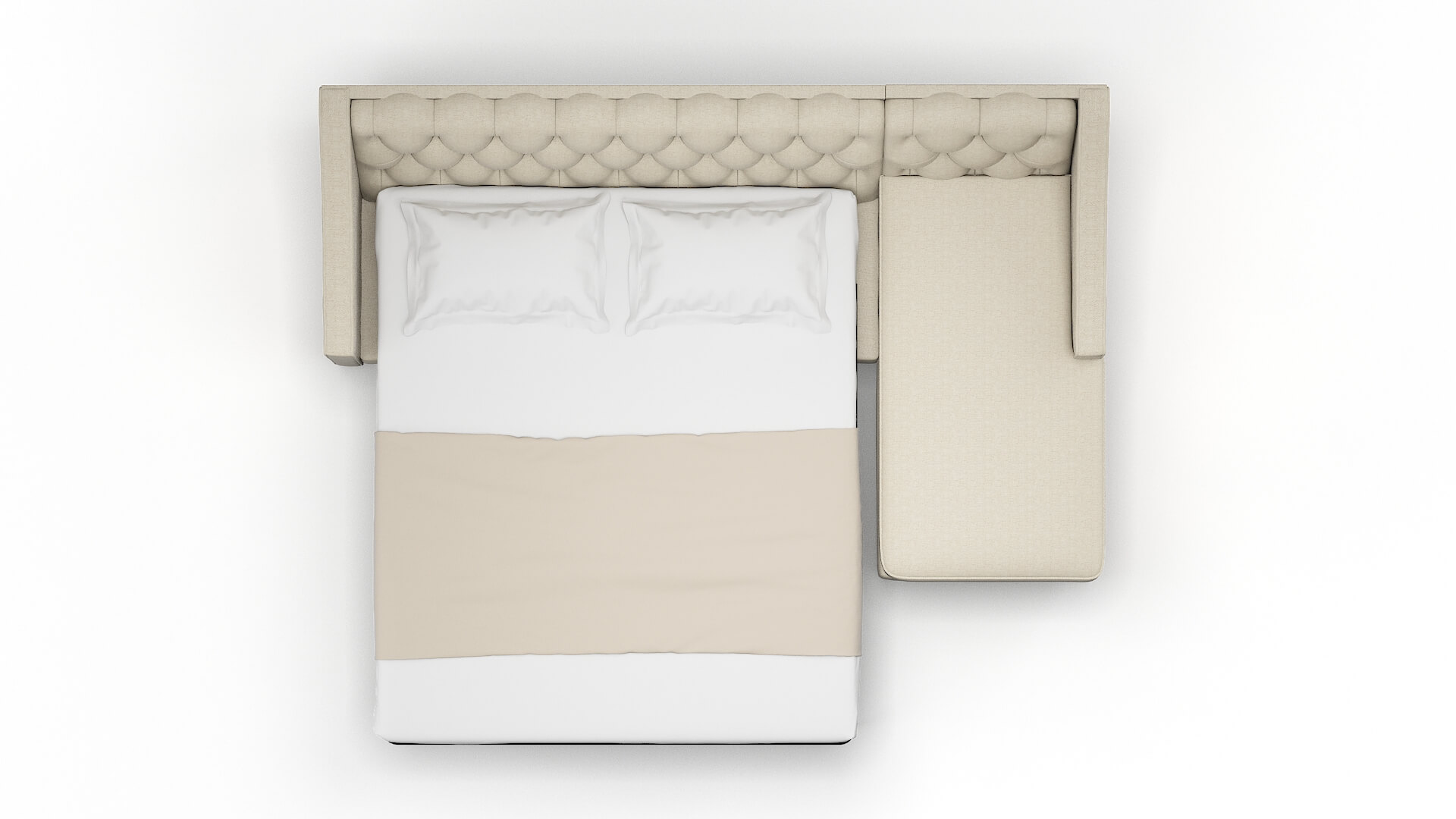 Manchester Malibu Sand Panel Sleeper Espresso legs 3