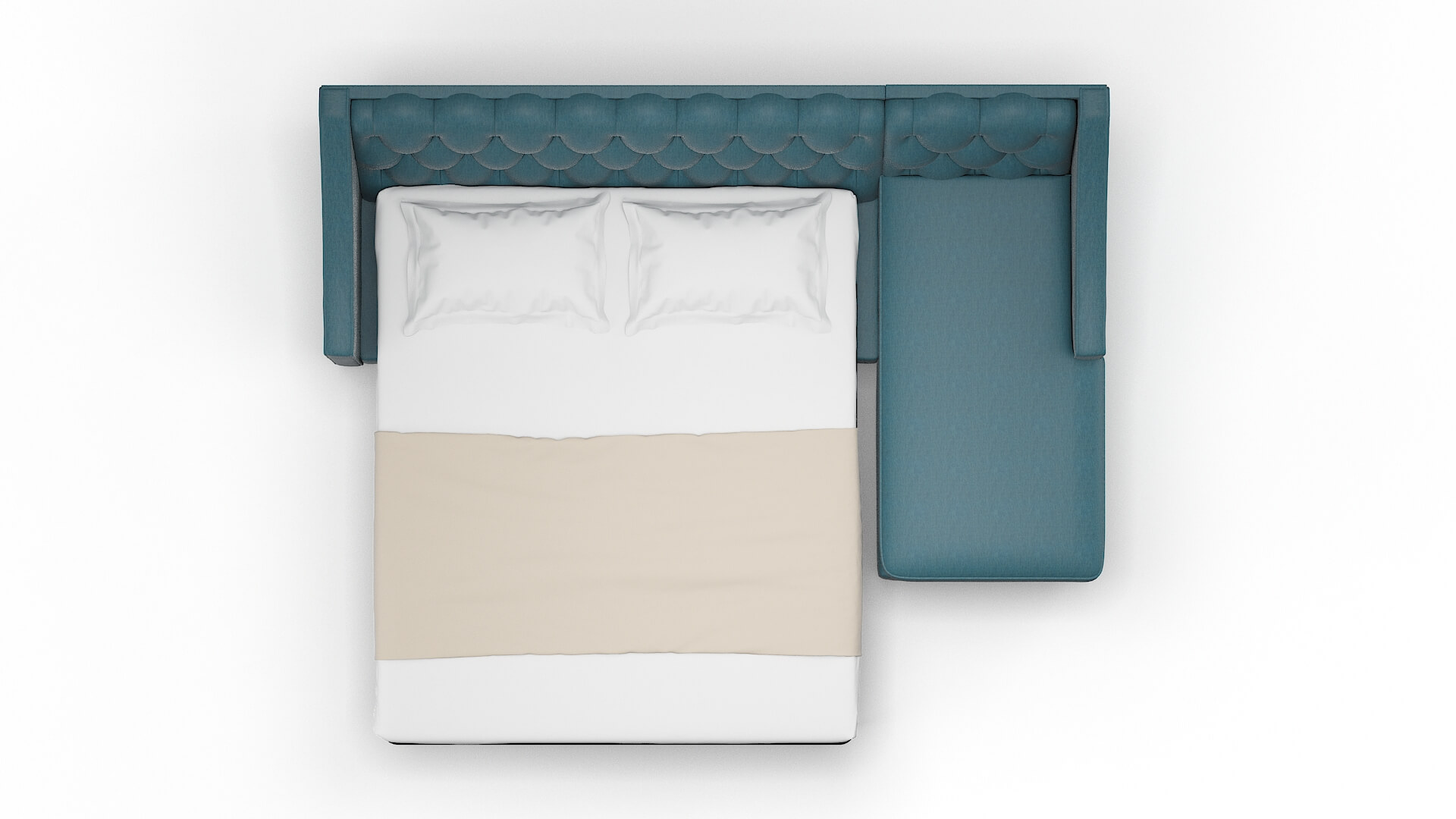 Manchester Merit Peacock Panel Sleeper Espresso legs 3