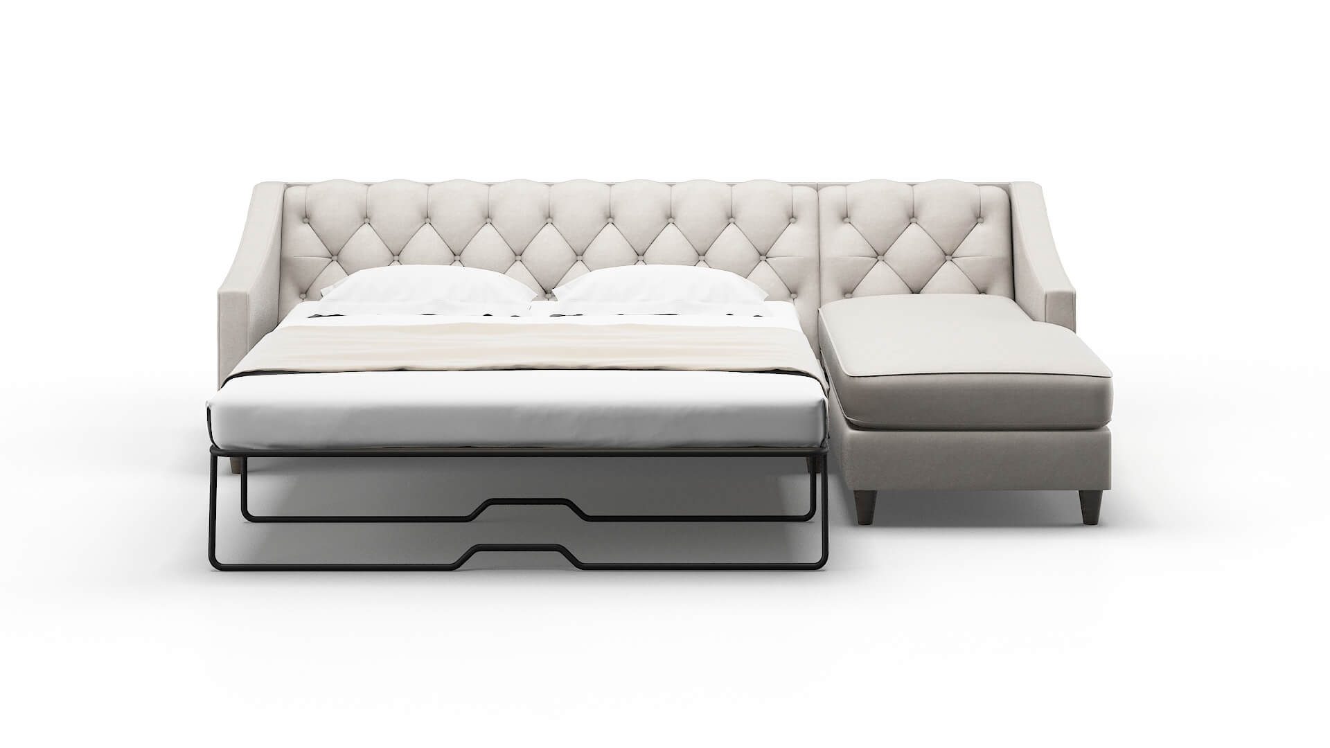 Manchester Noble Grey Panel Sleeper Espresso legs 1