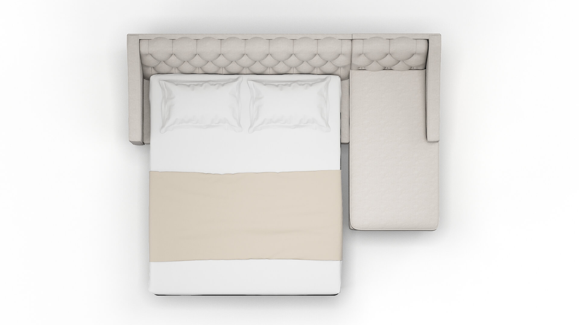 Manchester Noble Grey Panel Sleeper Espresso legs 3