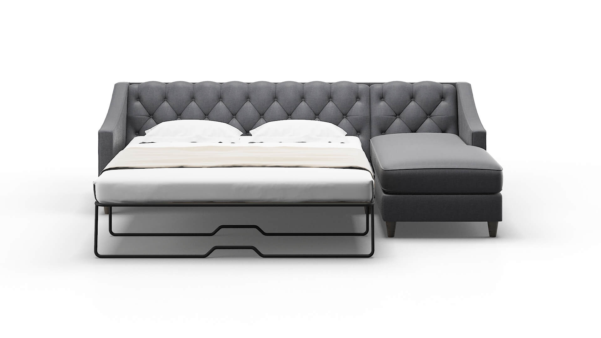 Manchester Notion Graphite Panel Sleeper Espresso legs 1