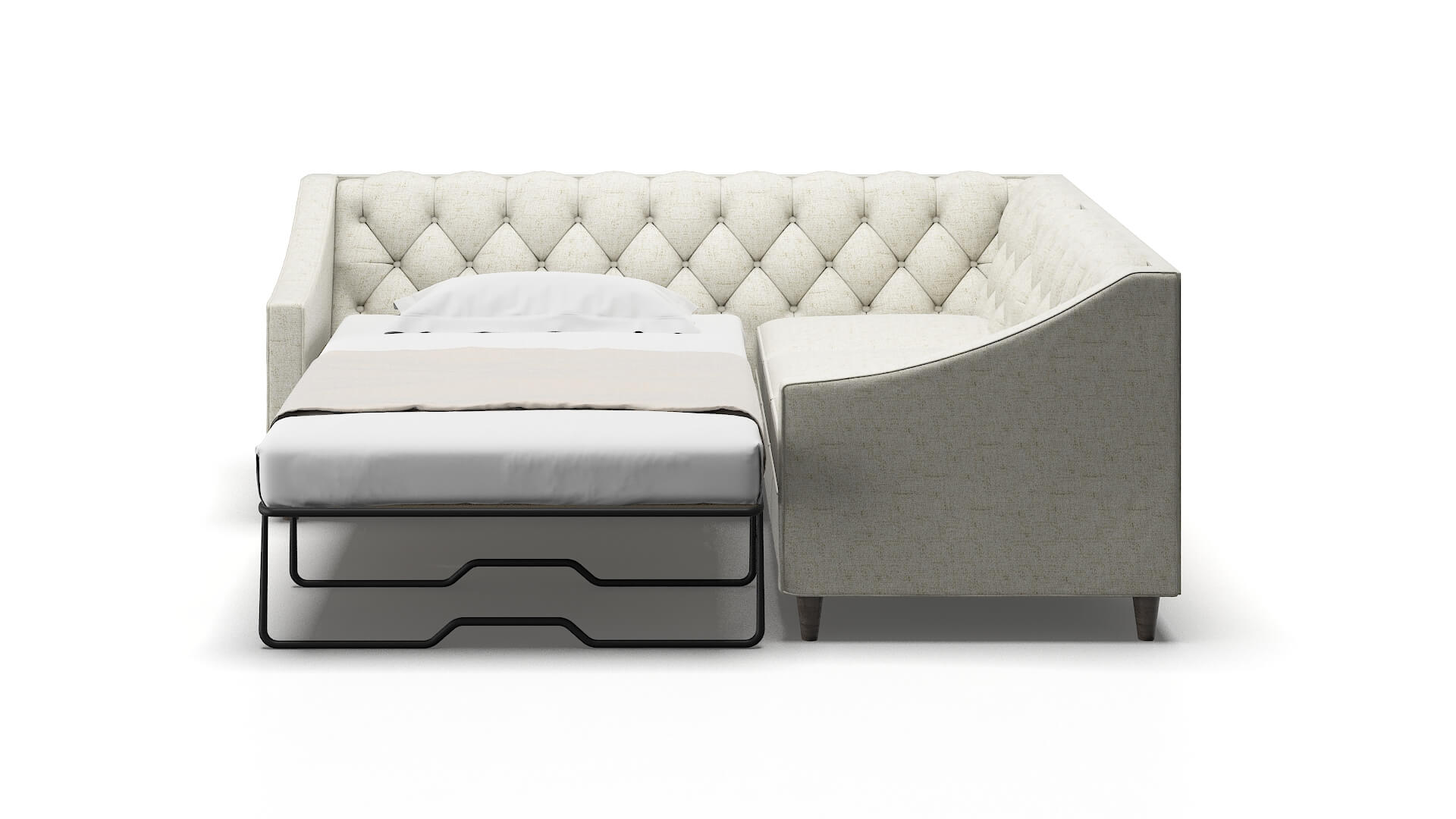 Manchester Oceanside Birch Sectional Sleeper Espresso legs 1