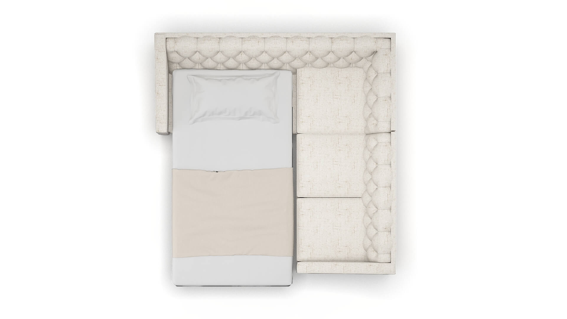 Manchester Oceanside Natural Sectional Sleeper Espresso legs 3