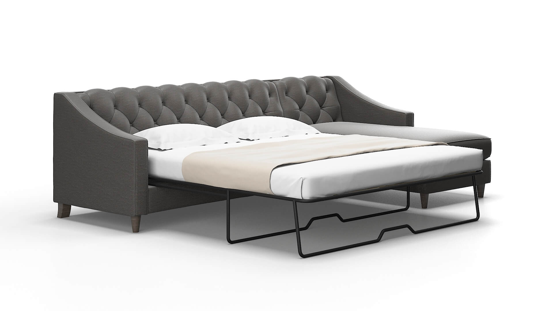 Manchester Oscar grey Panel sleeper Espresso Legs  2