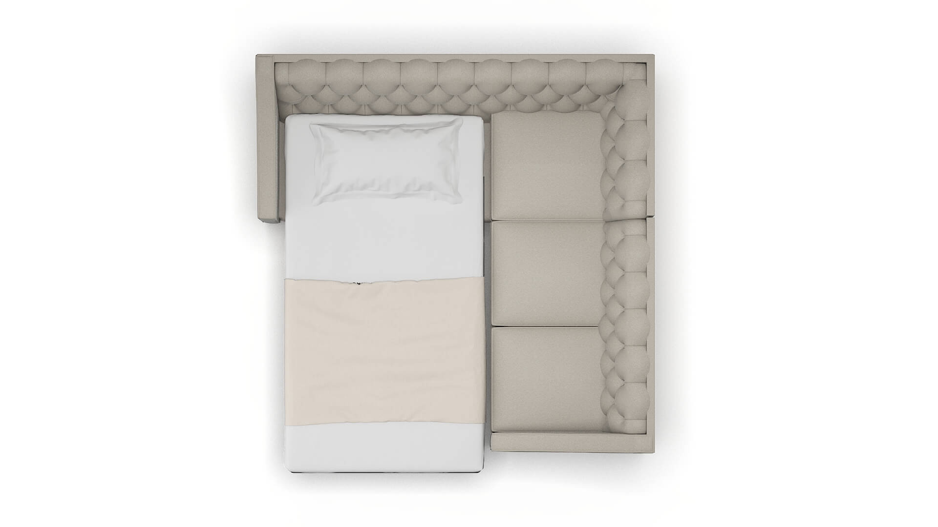 Manchester Oscar Silver Sectional Sleeper Espresso legs 3