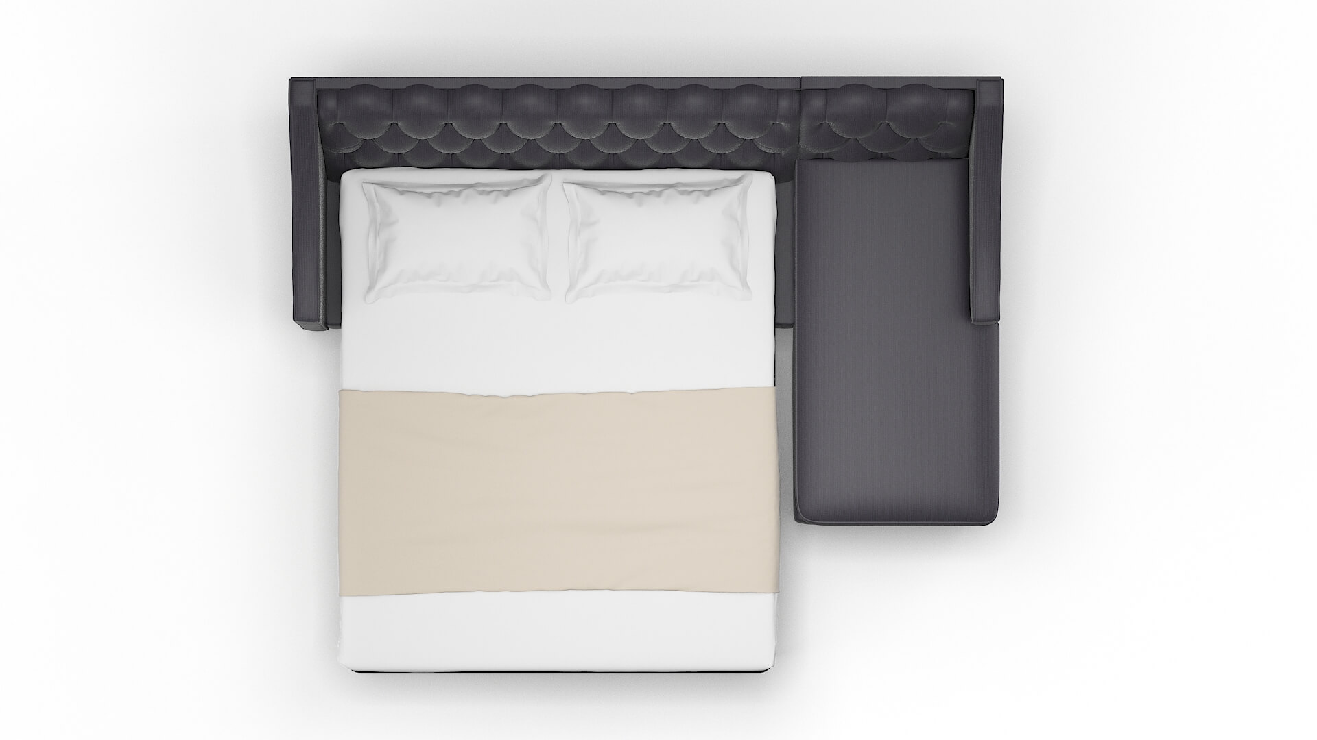 Manchester Parker Charcoal Panel Sleeper Espresso legs 3