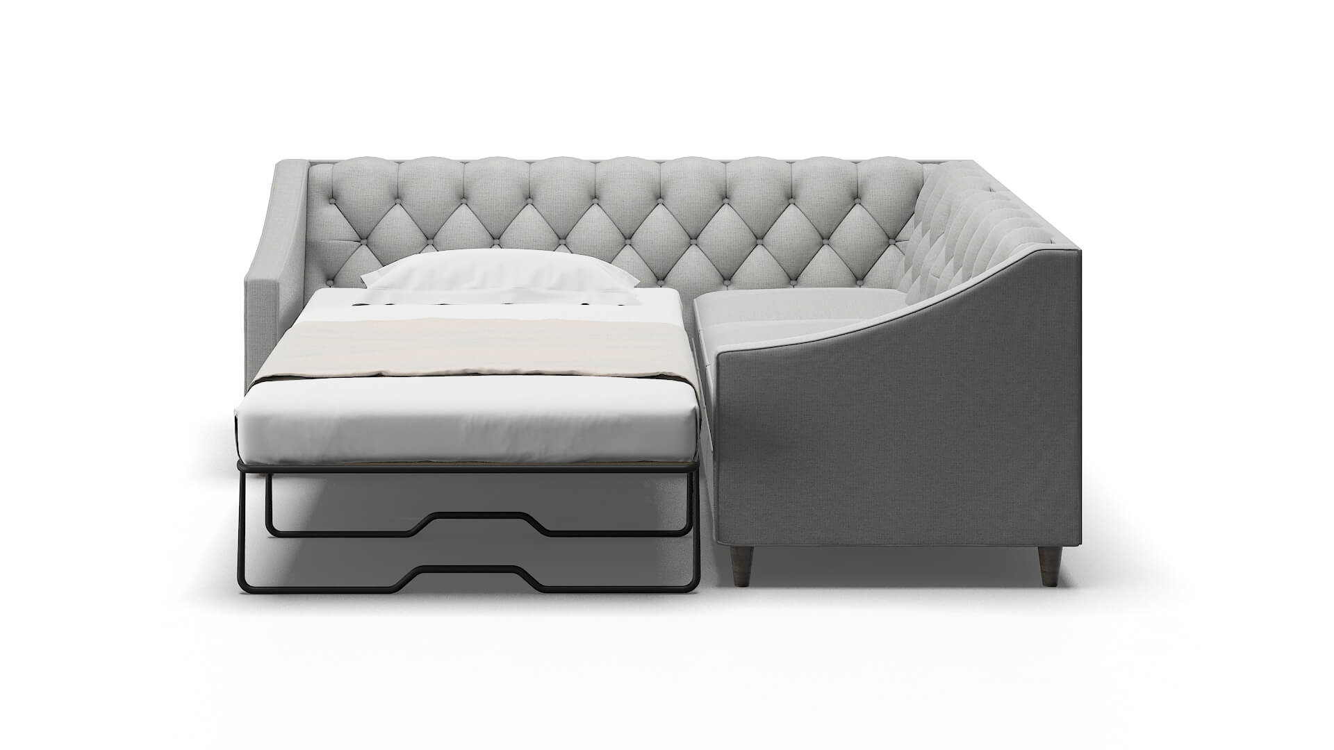 Manchester Parker Silver Sectional Sleeper Espresso legs 1