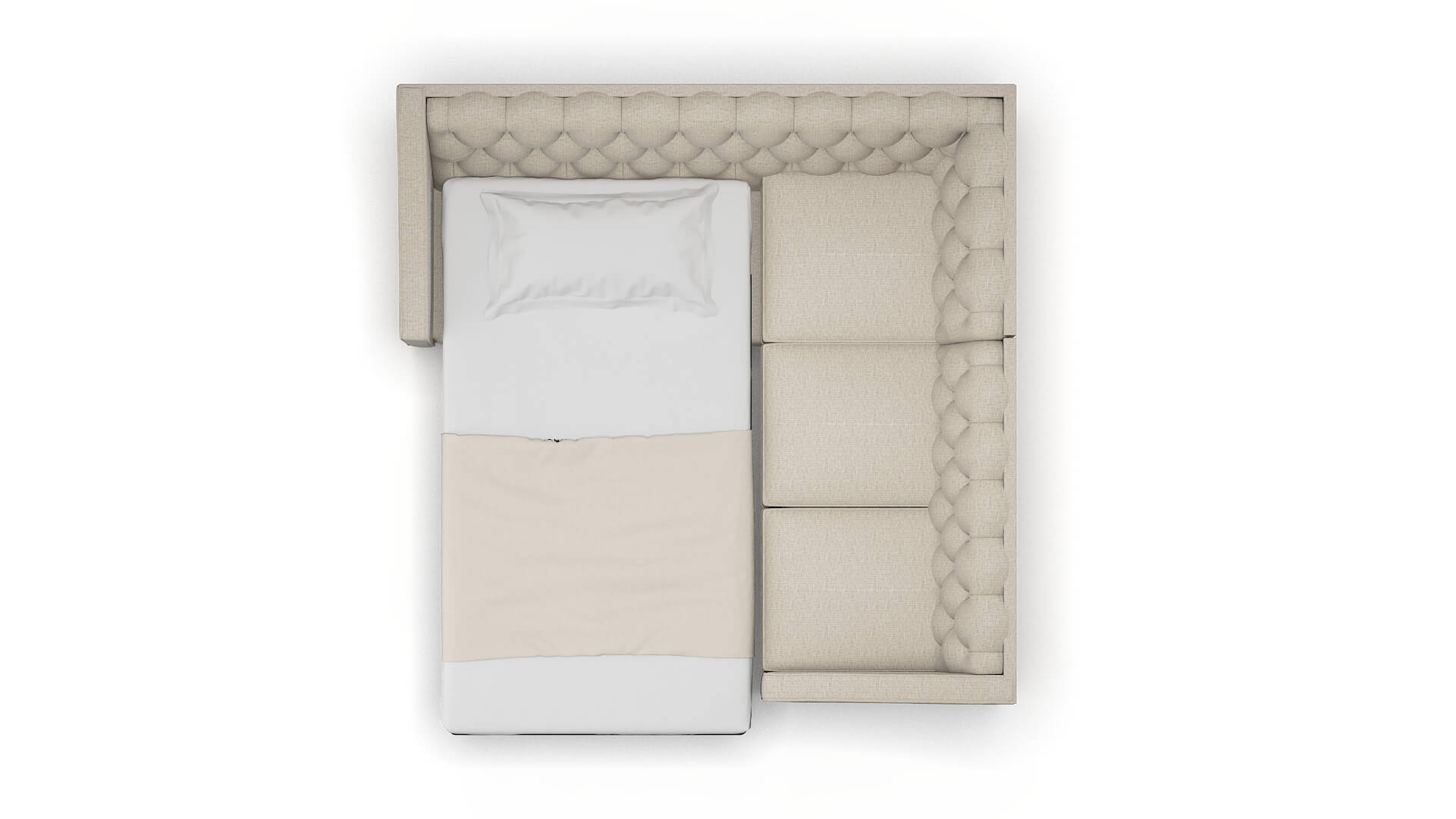 Manchester Parker Wheat Sectional Sleeper Espresso legs 3