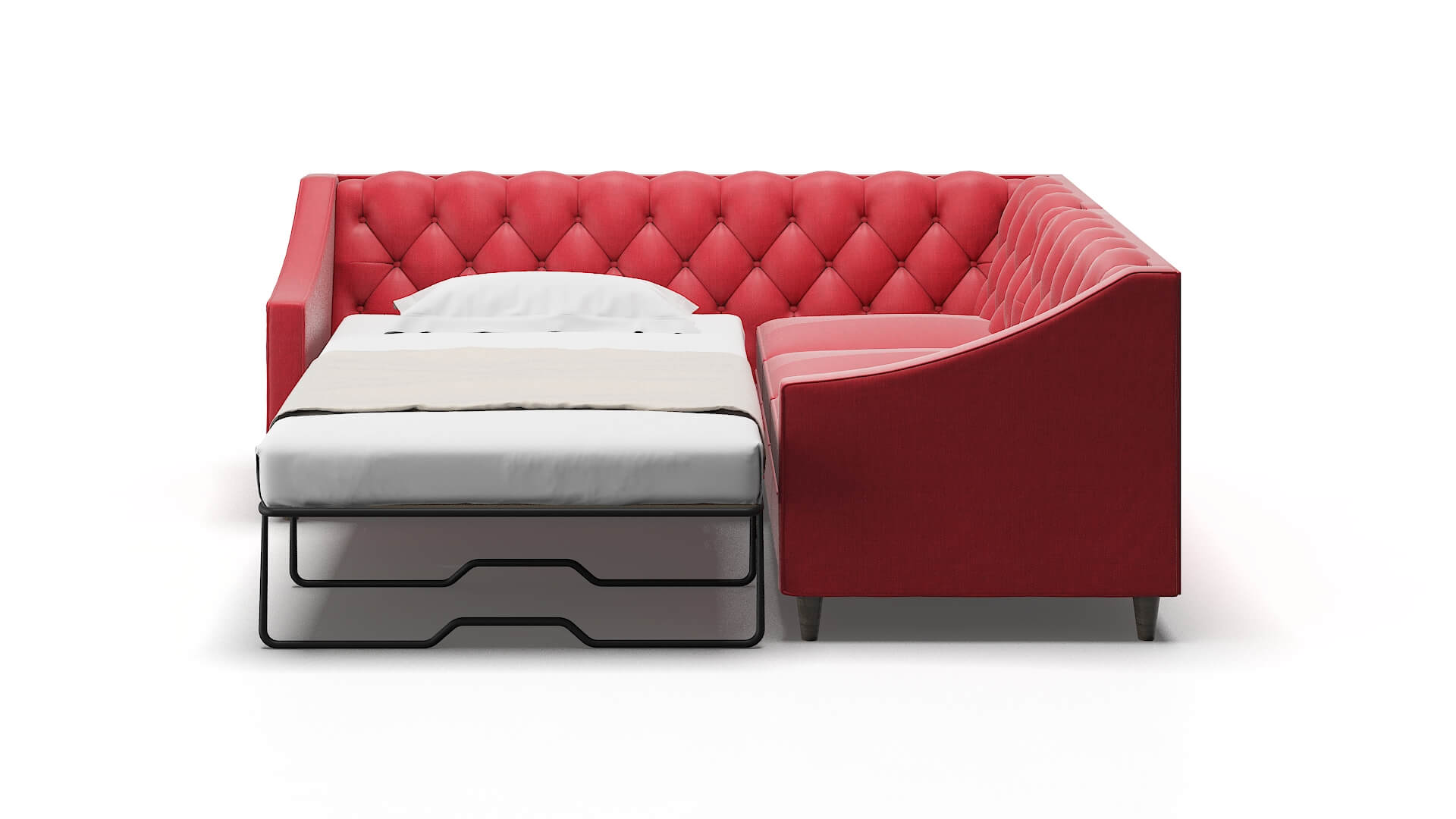 Manchester Pauline Ruby Sectional Sleeper Espresso legs 1