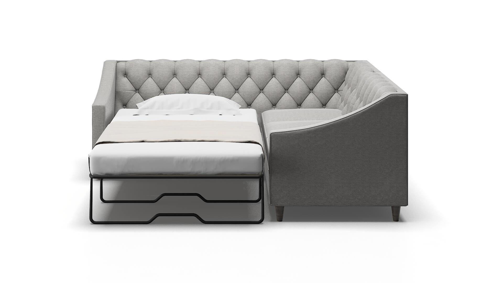 Manchester Phoenix Smoke Sectional Sleeper Espresso legs 1