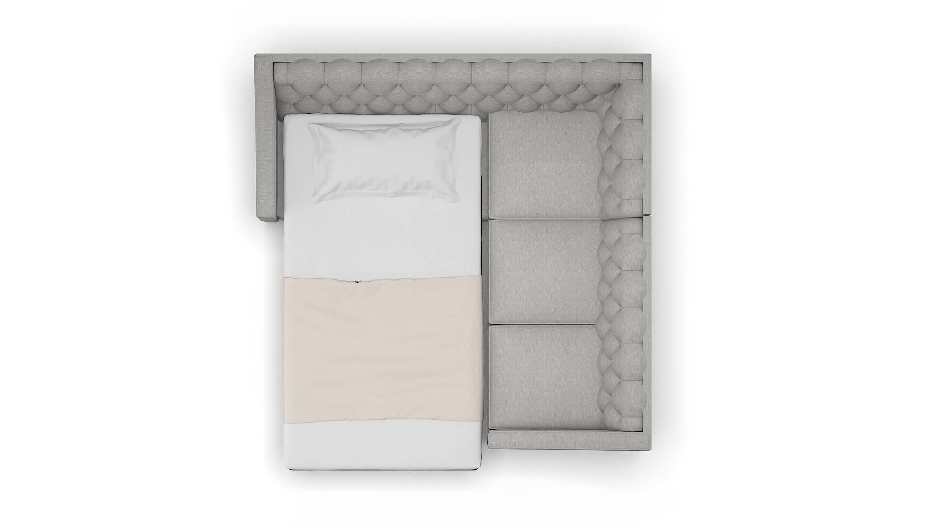 Manchester Phoenix Smoke Sectional Sleeper Espresso legs 3