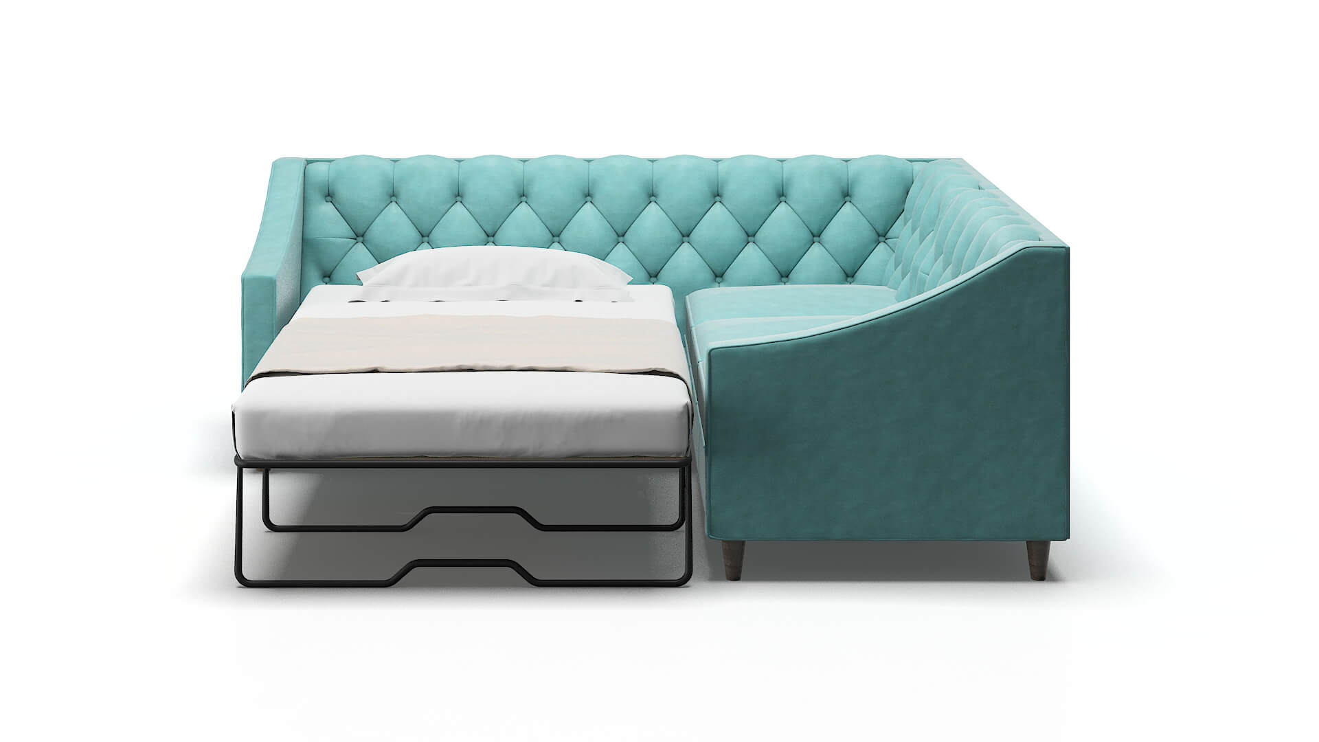 Manchester Portland Mercury Sectional Sleeper Espresso legs 1